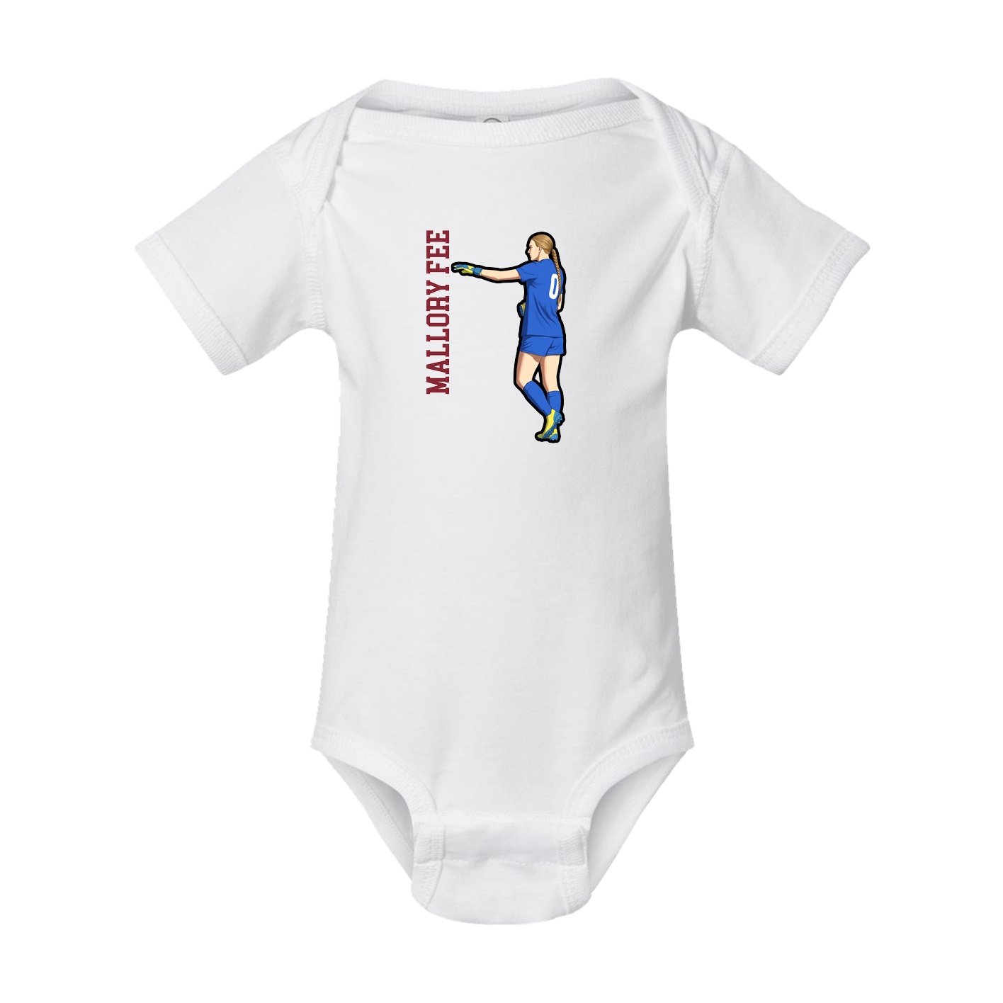 Baby Onesie — Name Vertical in White