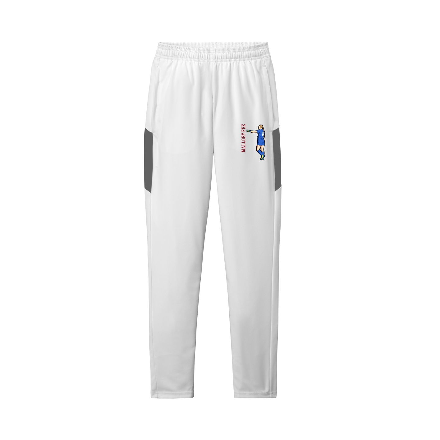 Team Travel Pant — Name Vertical in White/Grey