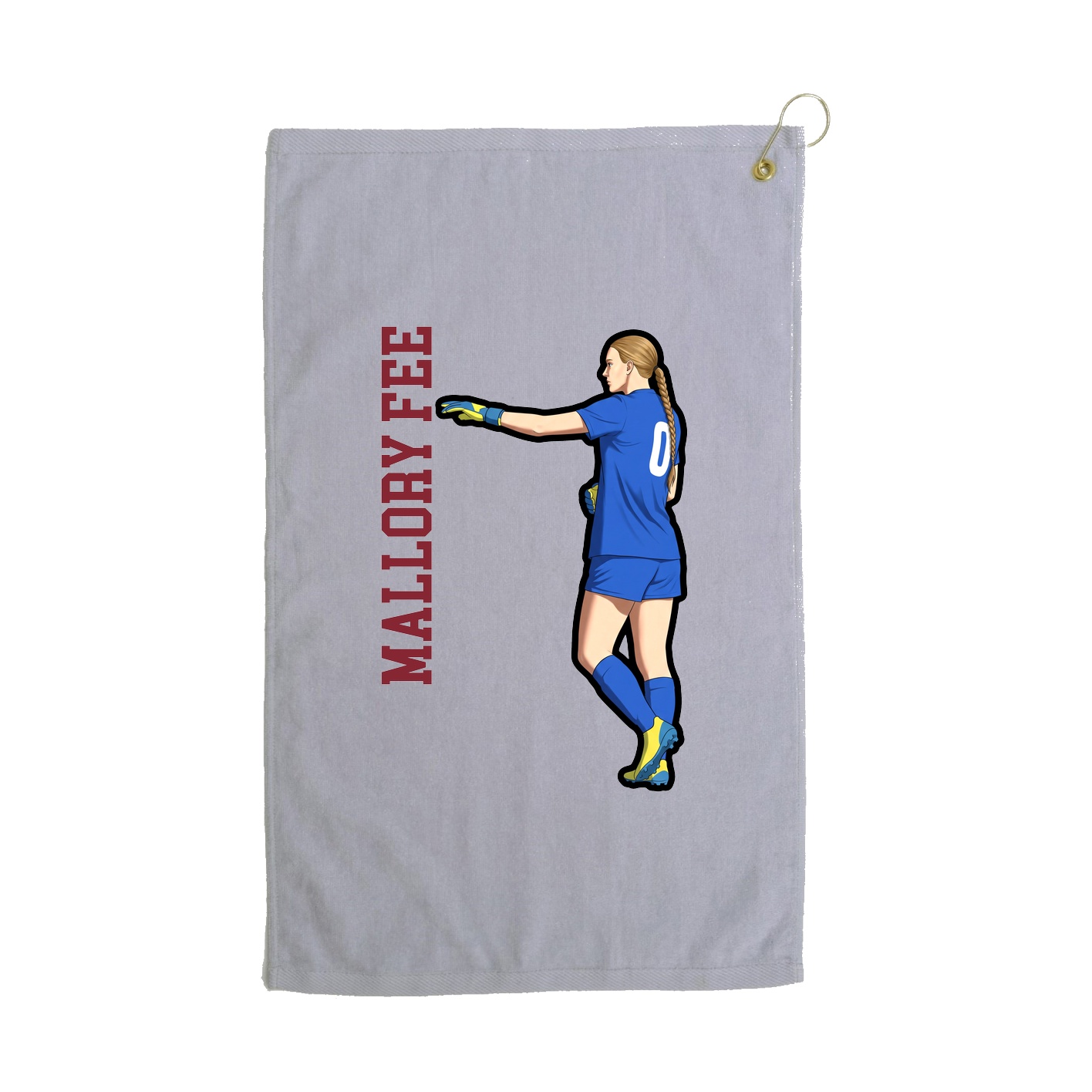 Golf Towel — Name Vertical in Grey