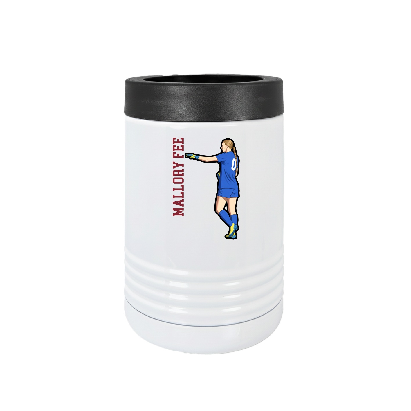 Beverage Holder — Name Vertical in White
