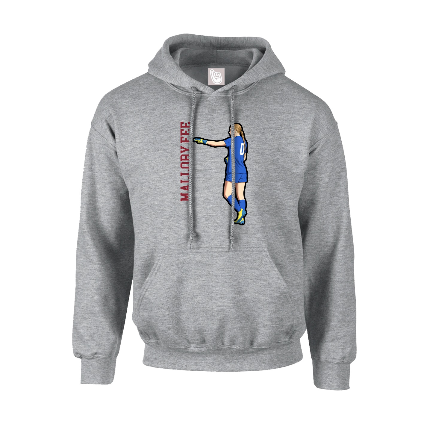 Hoodie — Name Vertical in Grey