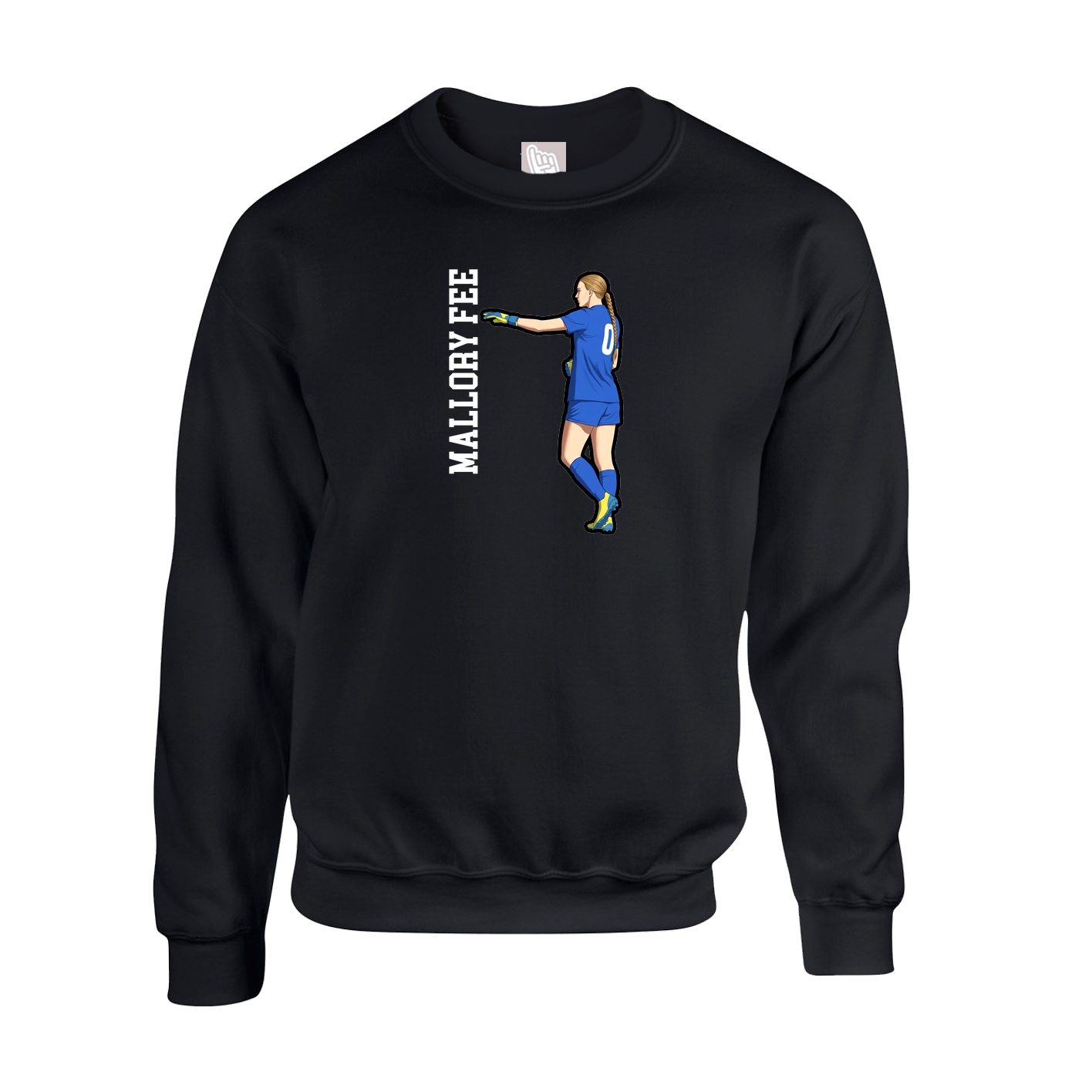 Fleece Crew — Name Vertical in Black