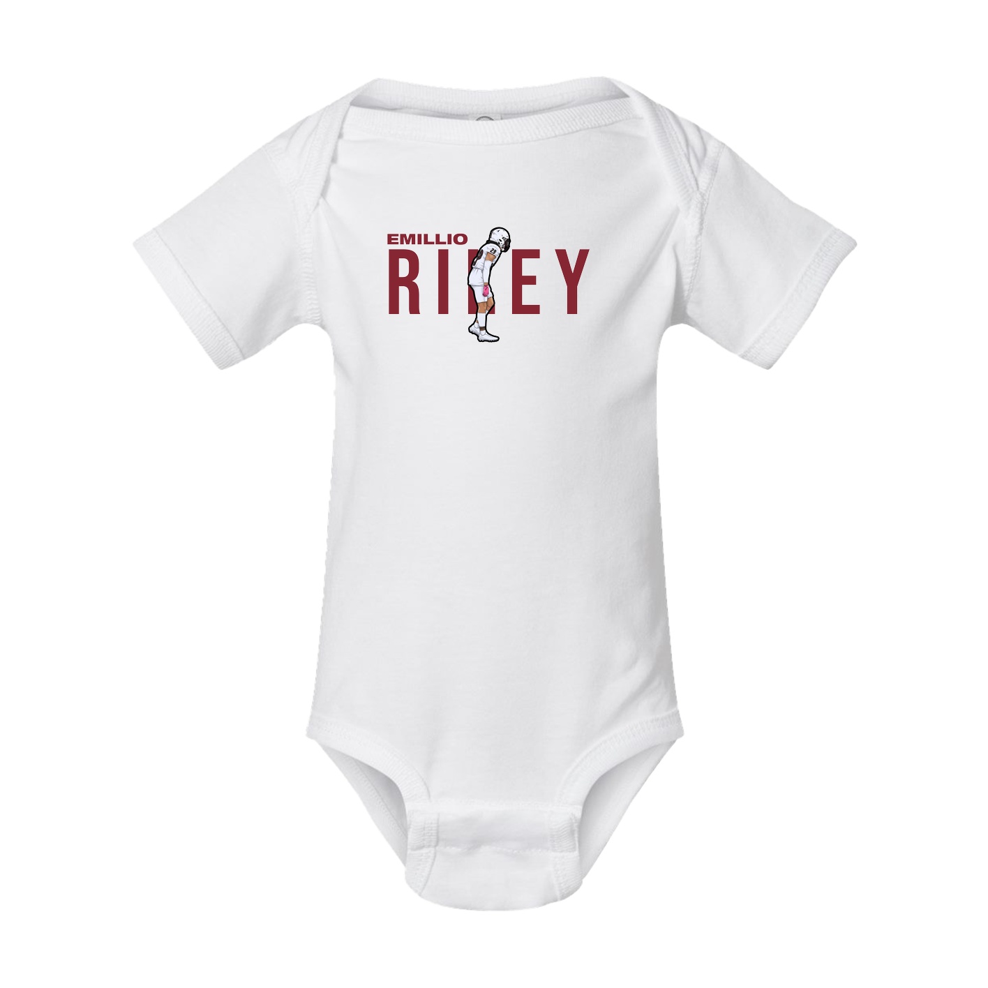 Baby Onesie — Player Name in White