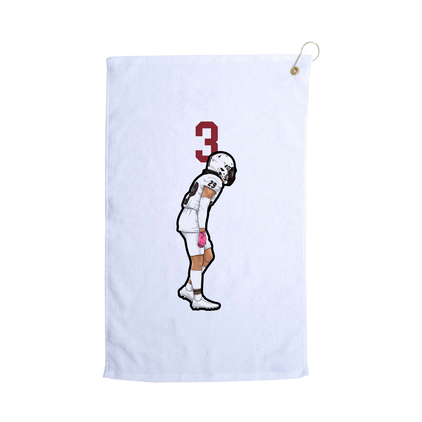Golf Towel — Number Top in White