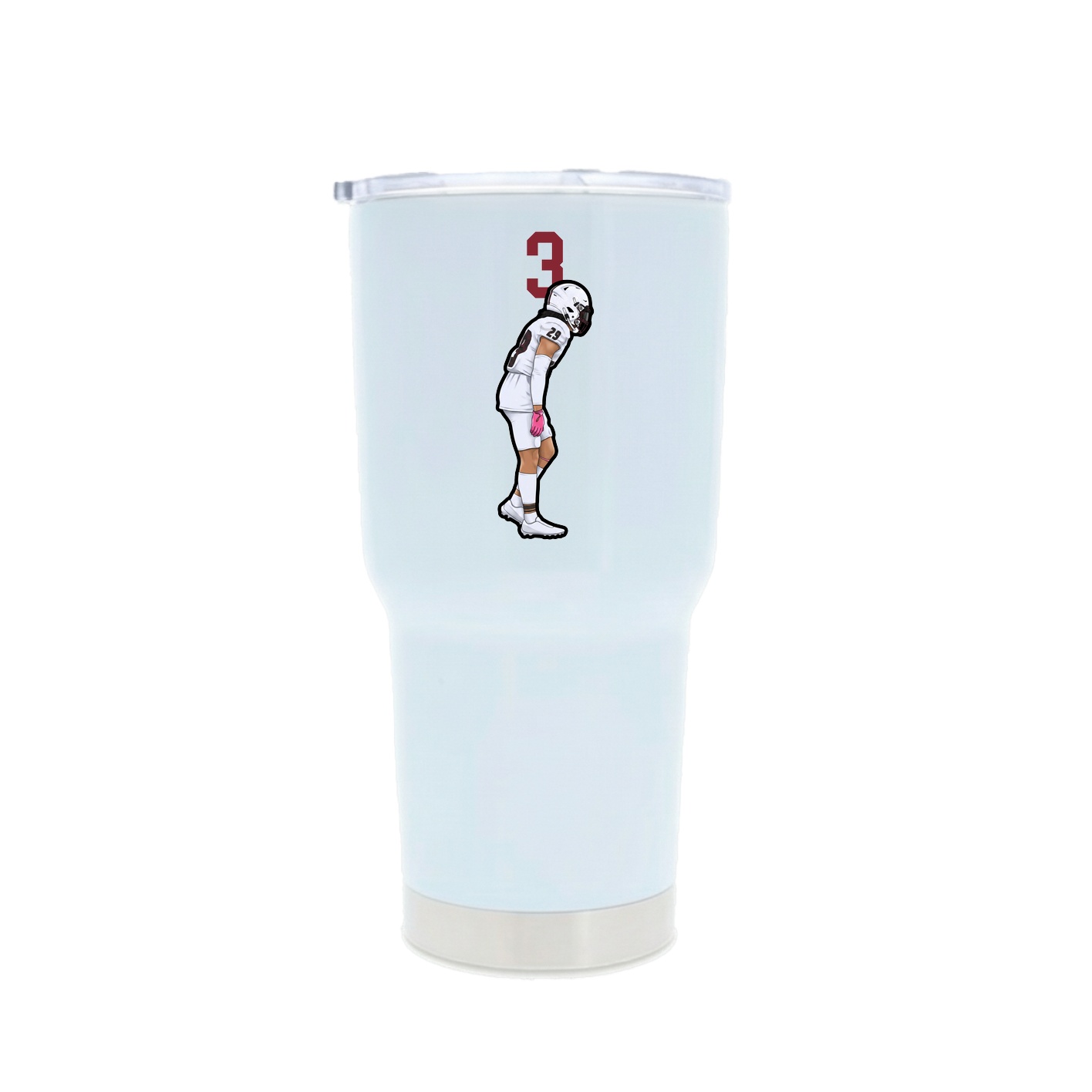 30oz Stainless Steel Tumbler — Number Top in White