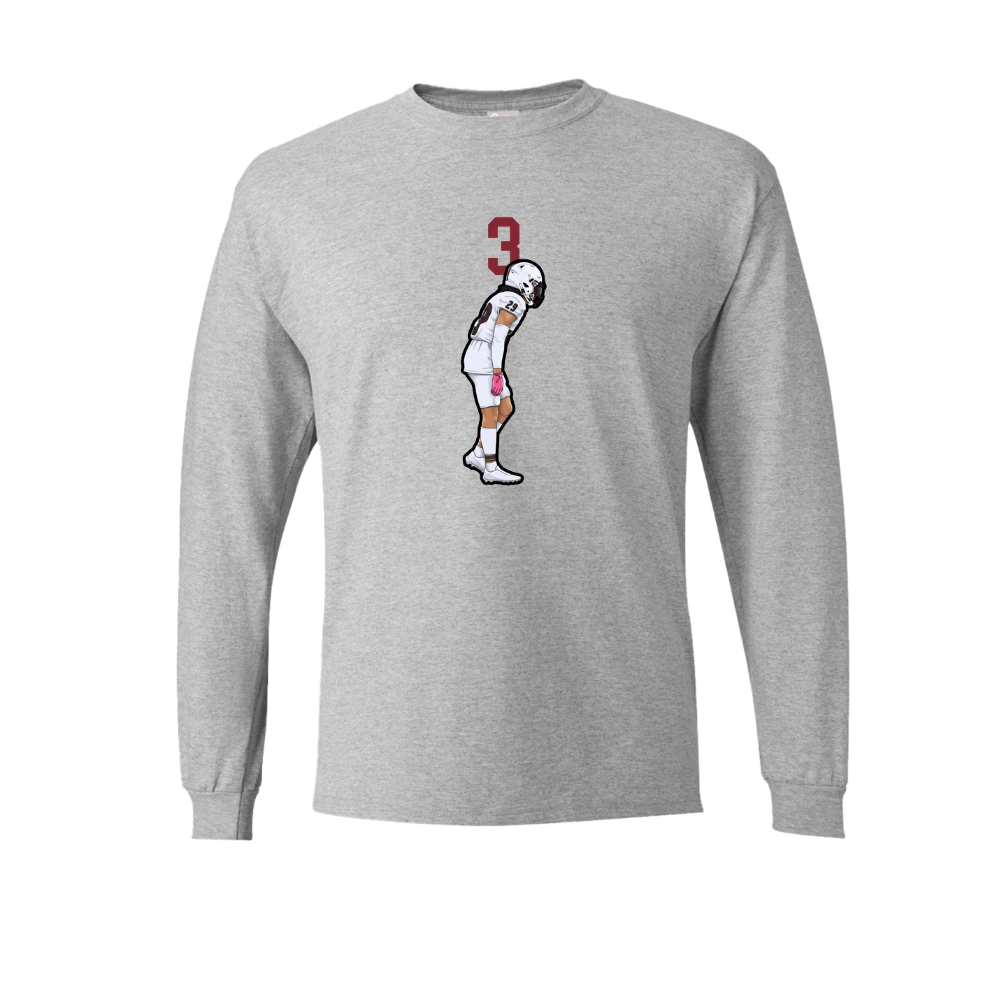 Long Sleeve Tee — Number Top in Grey