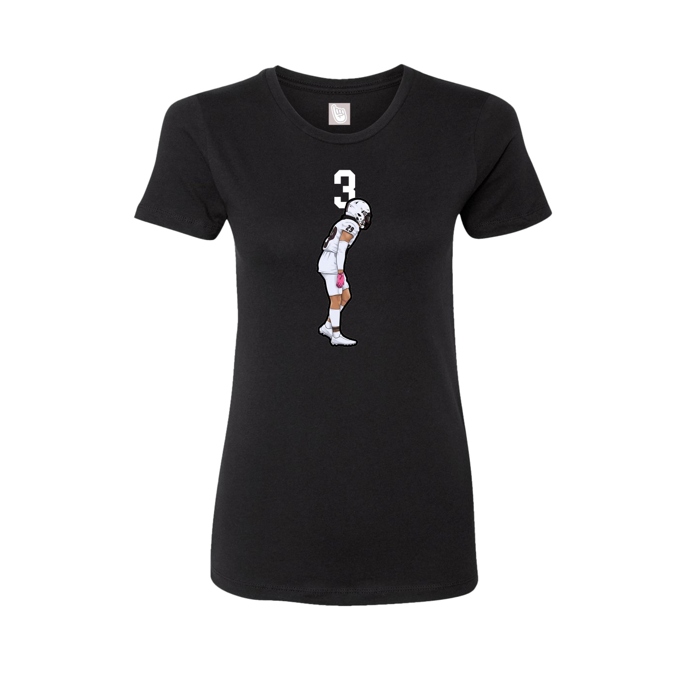 Fitted Women's Tee — Number Top in Black