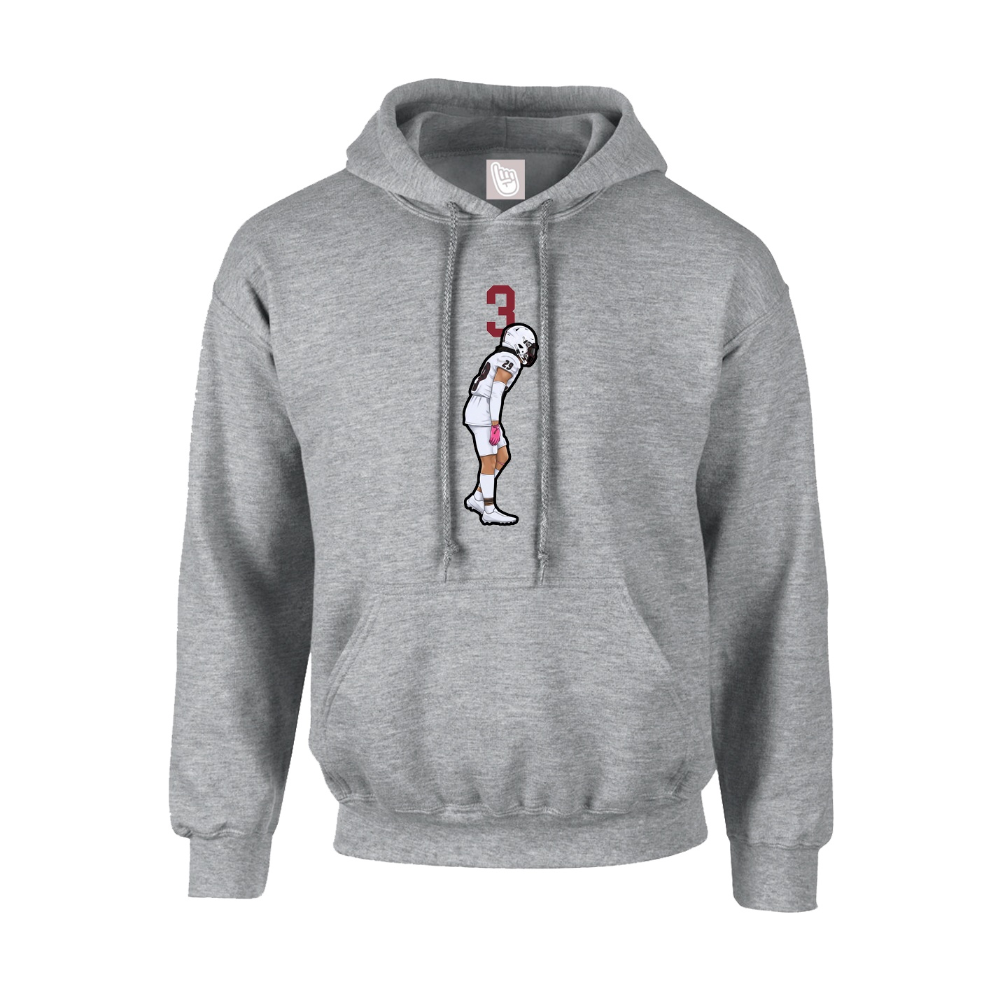 Hoodie — Number Top in Grey