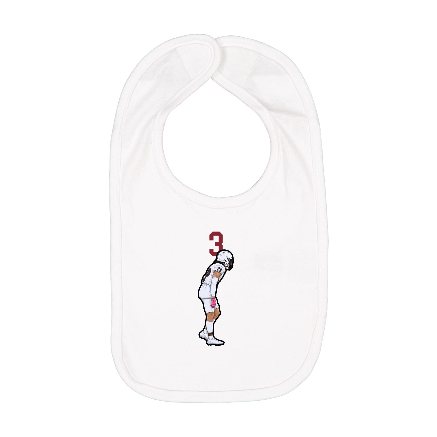 Infant Bib — Number Top in White