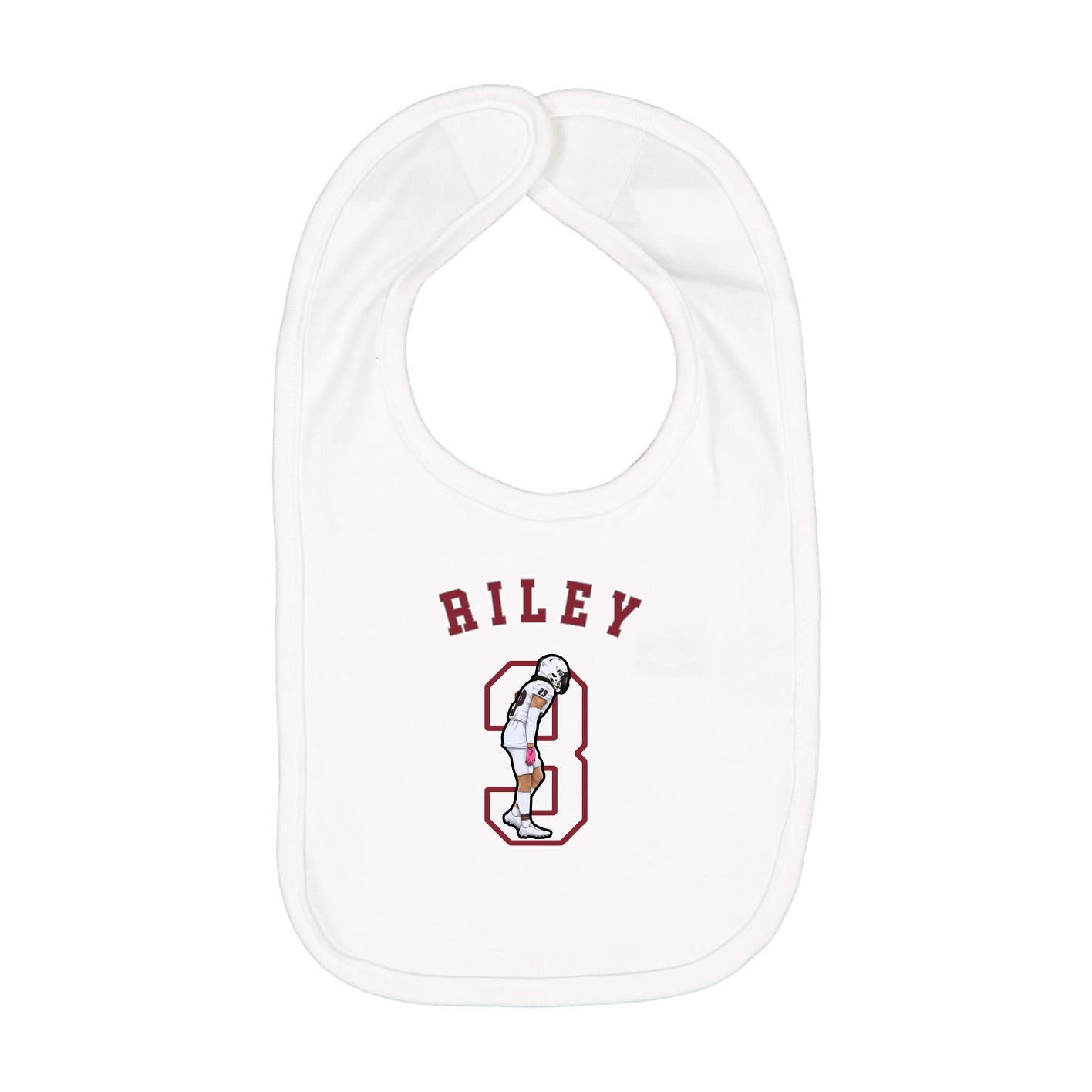 Infant Bib — Shirsey Arch in White
