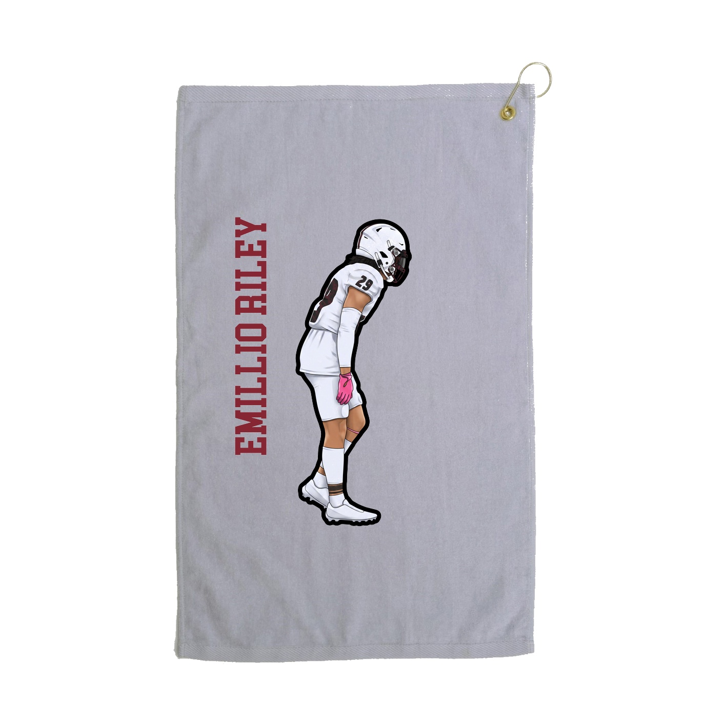 Golf Towel — Name Vertical in Grey