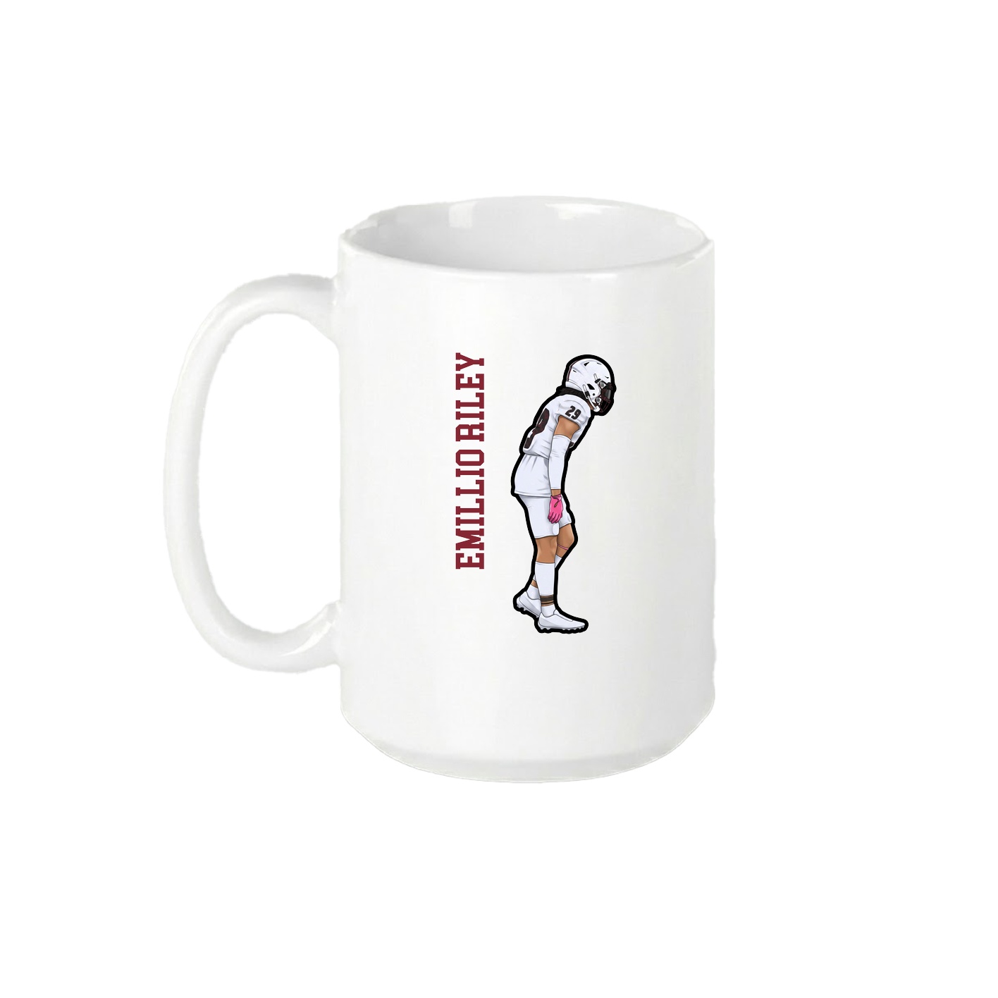 15oz Coffee Mug — Name Vertical in White