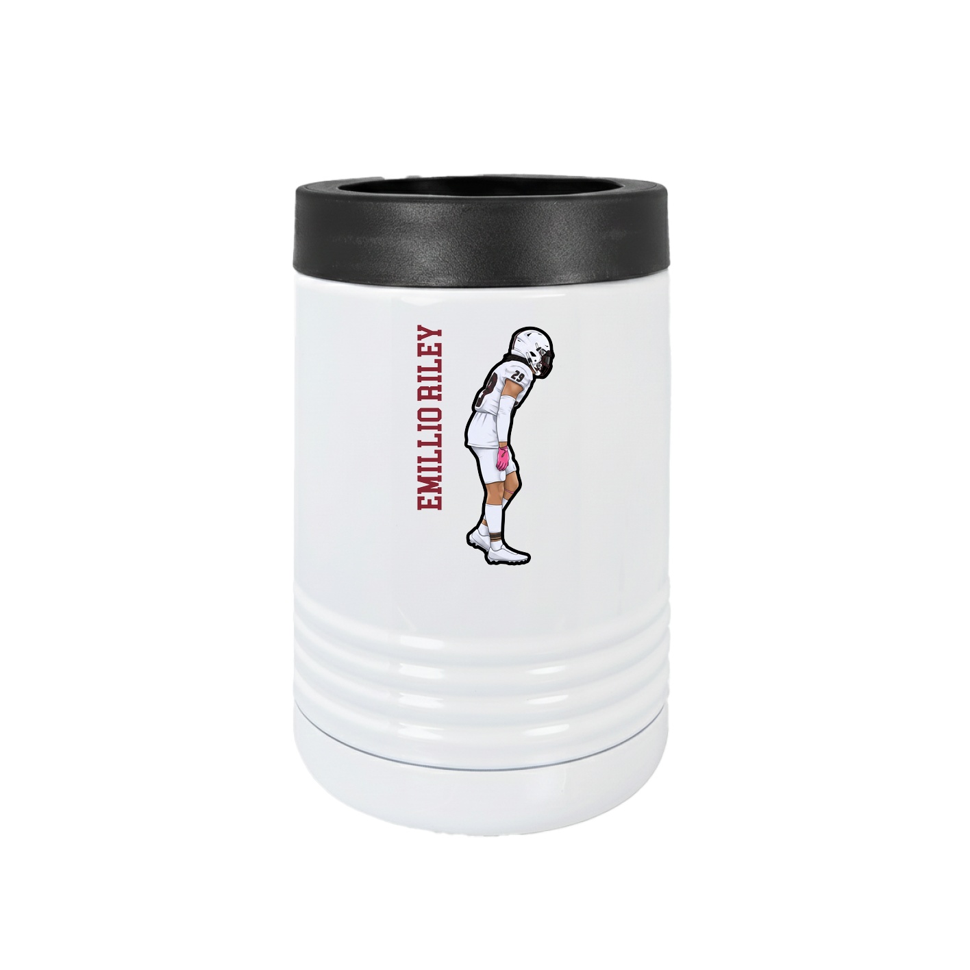 Beverage Holder — Name Vertical in White