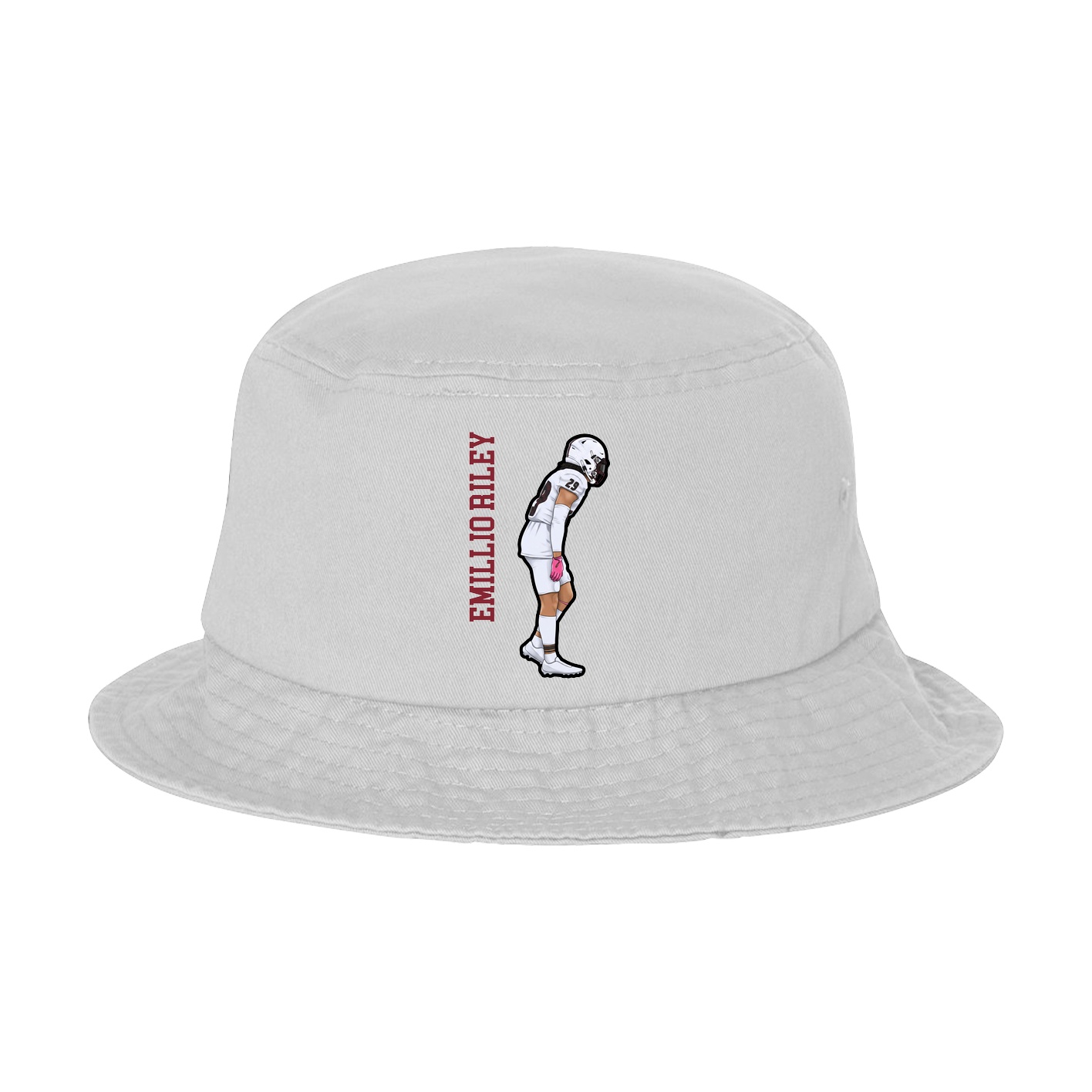 Bucket Cap — Name Vertical in White