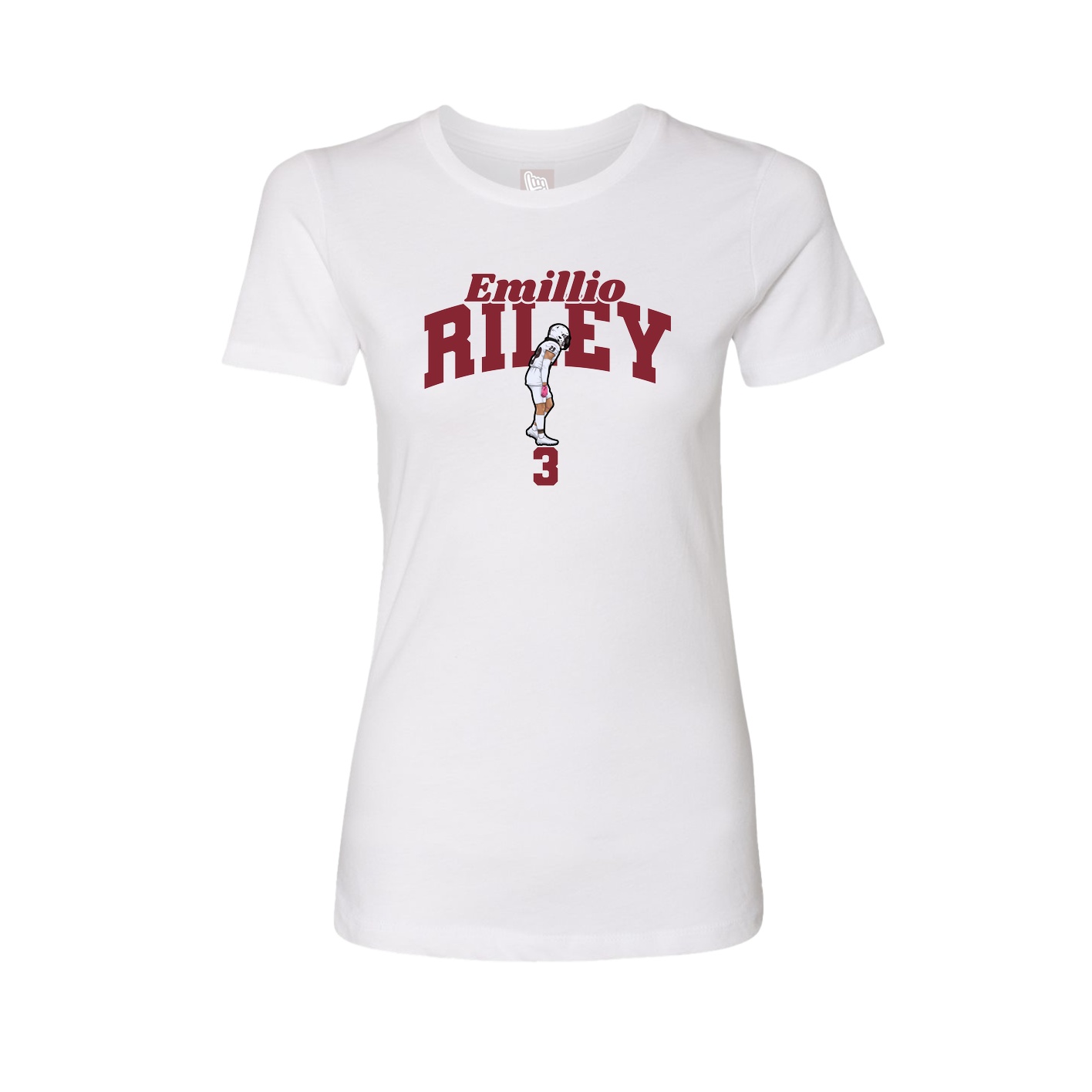 Fitted Women's Tee — Signature Arch in White