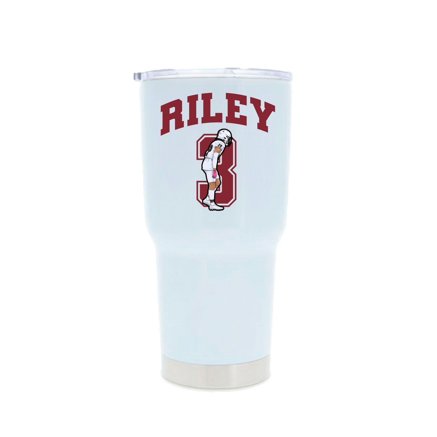 30oz Stainless Steel Tumbler — Number in White