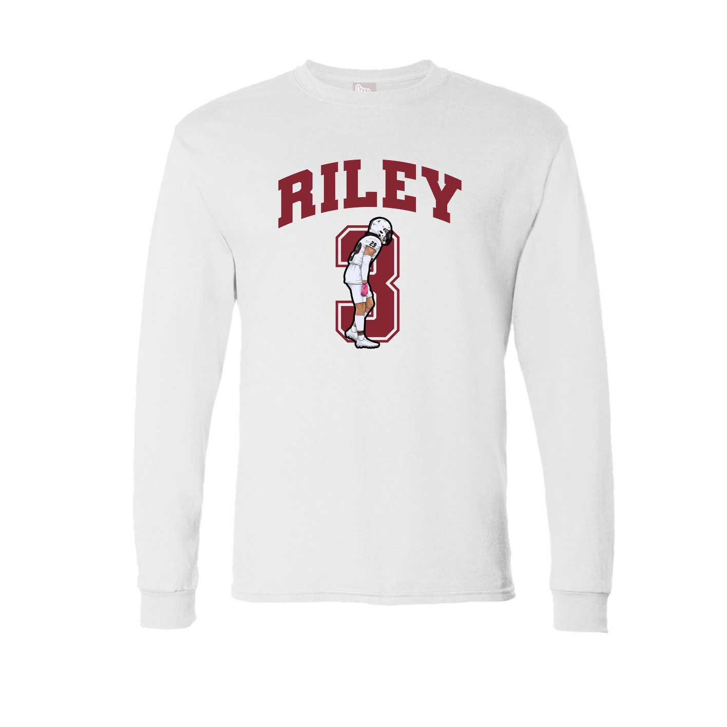 Long Sleeve Tee — Number in White