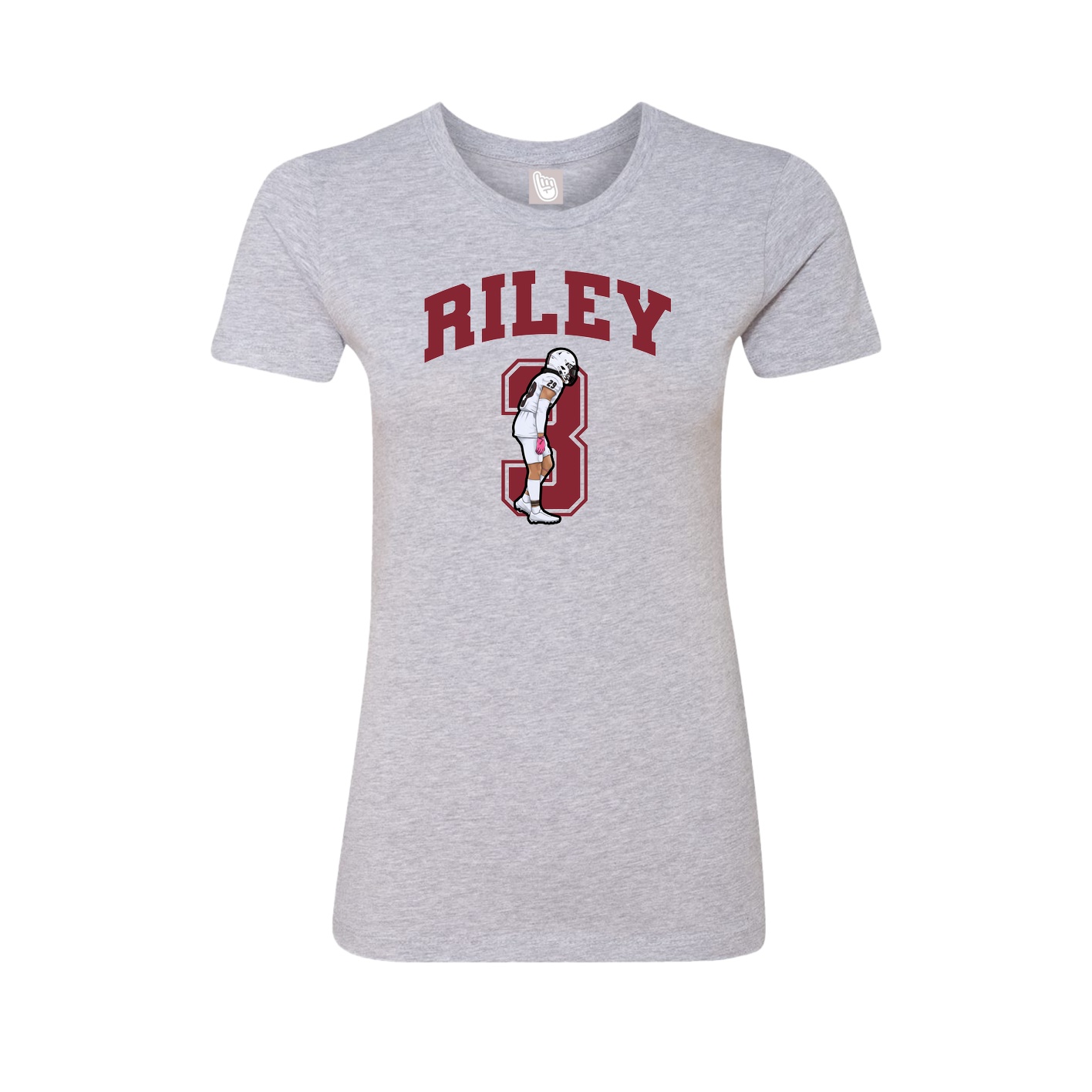 Fitted Women's Tee — Number in Grey