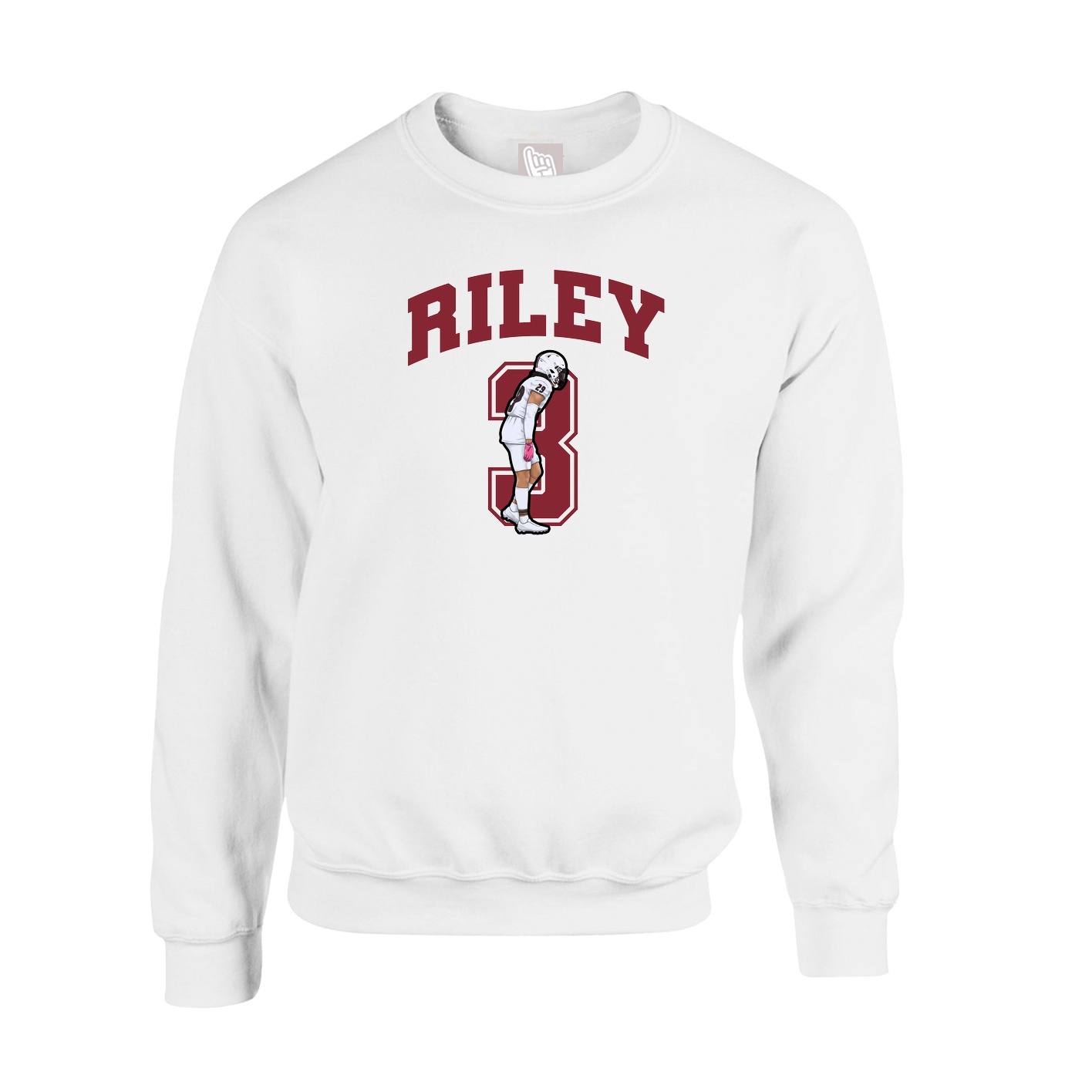 Fleece Crew — Number in White