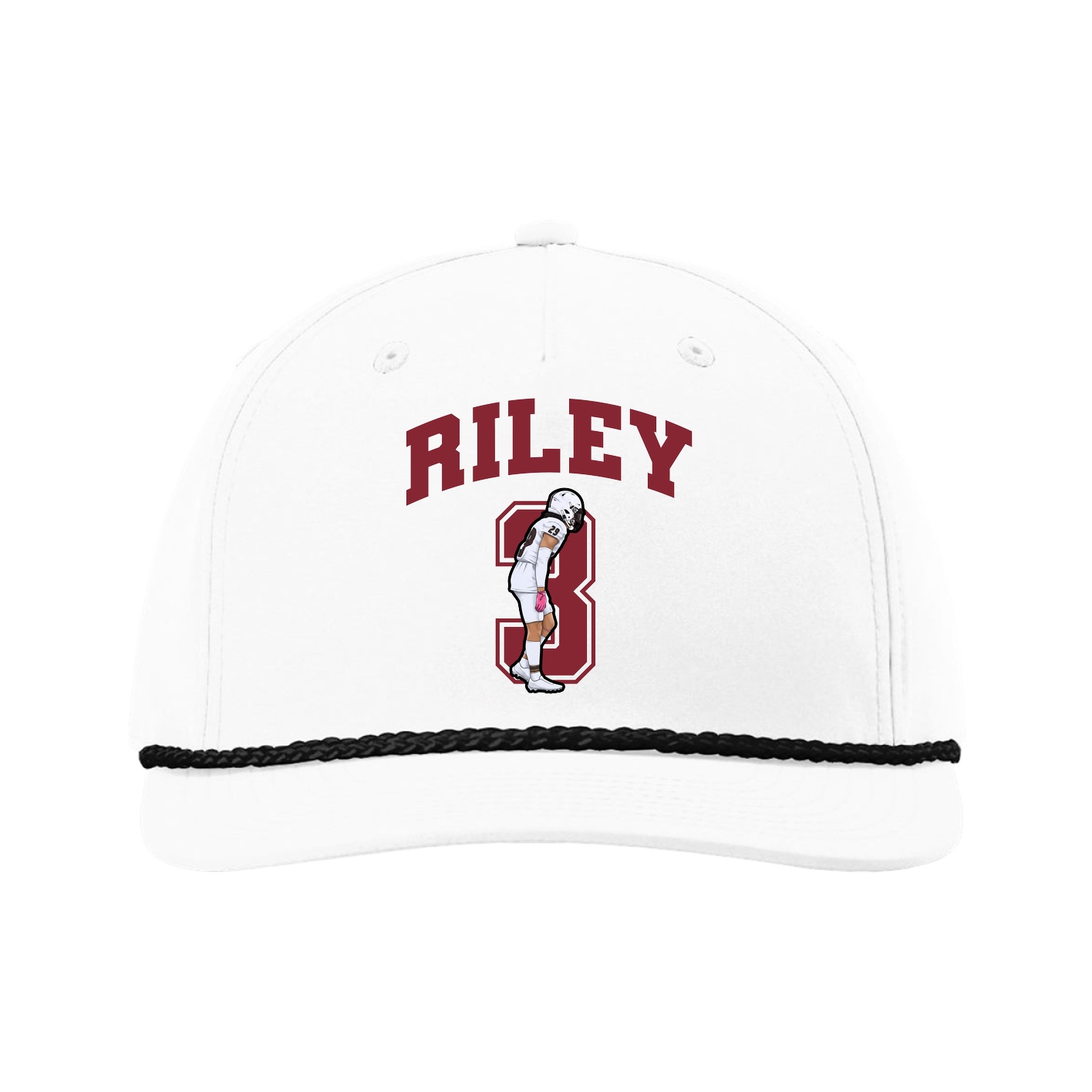 Five-Panel Classic Rope Cap — Number in White