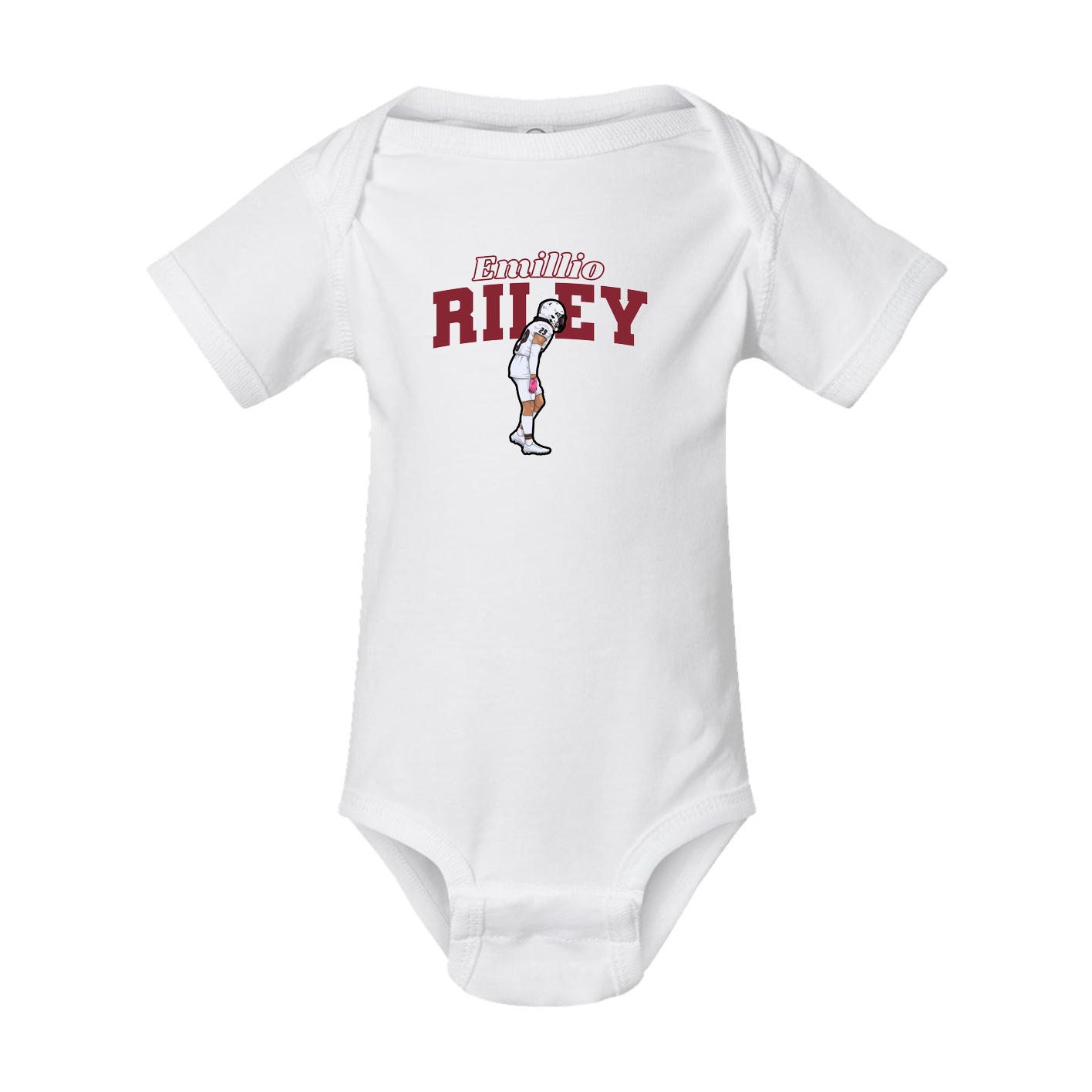 Baby Onesie — Name Arch in White