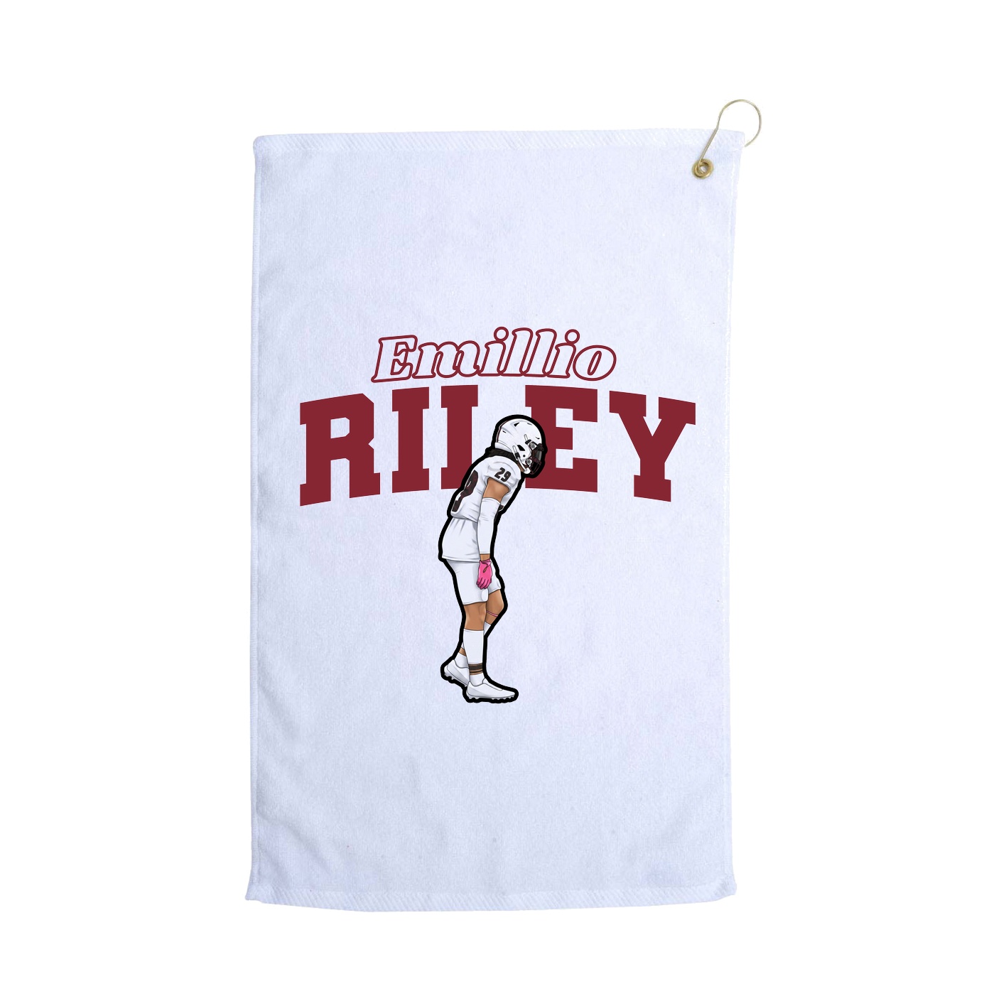 Golf Towel — Name Arch in White