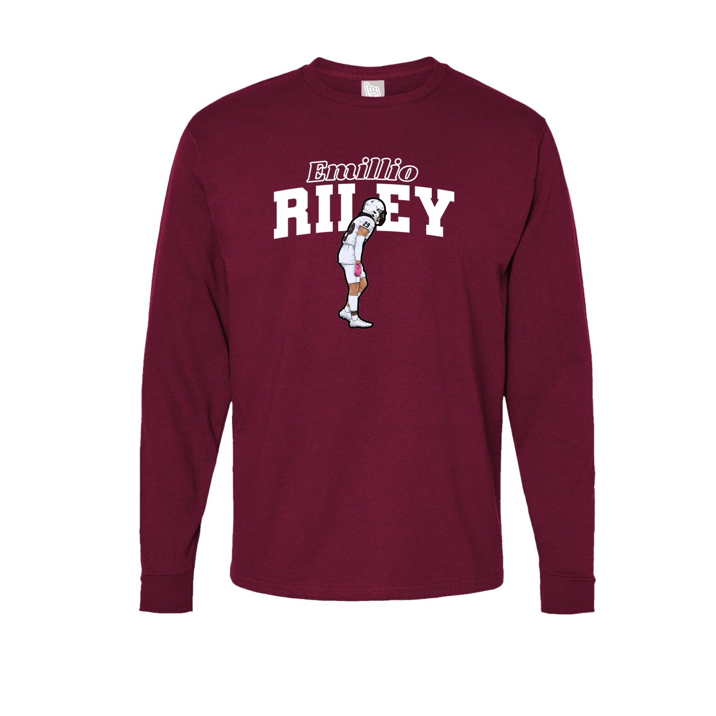 Long Sleeve Tee — Name Arch in Cardinal