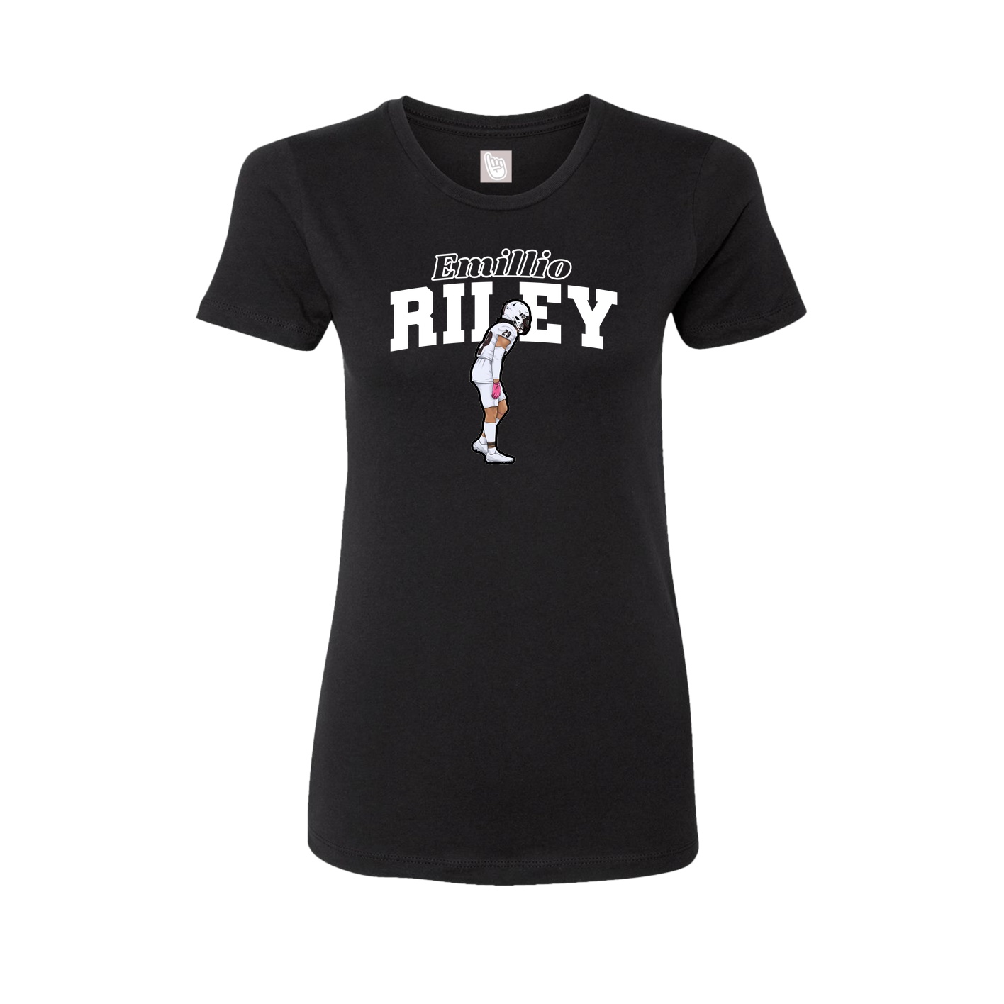 Fitted Women's Tee — Name Arch in Black