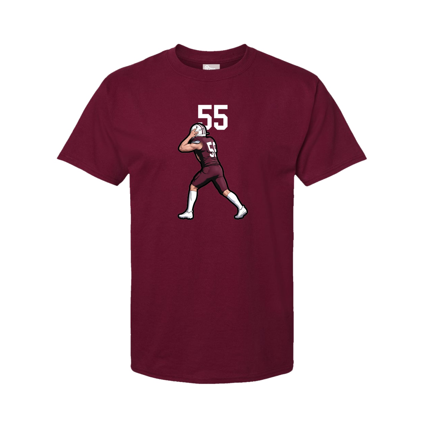 Youth Tee — Number Top in Cardinal
