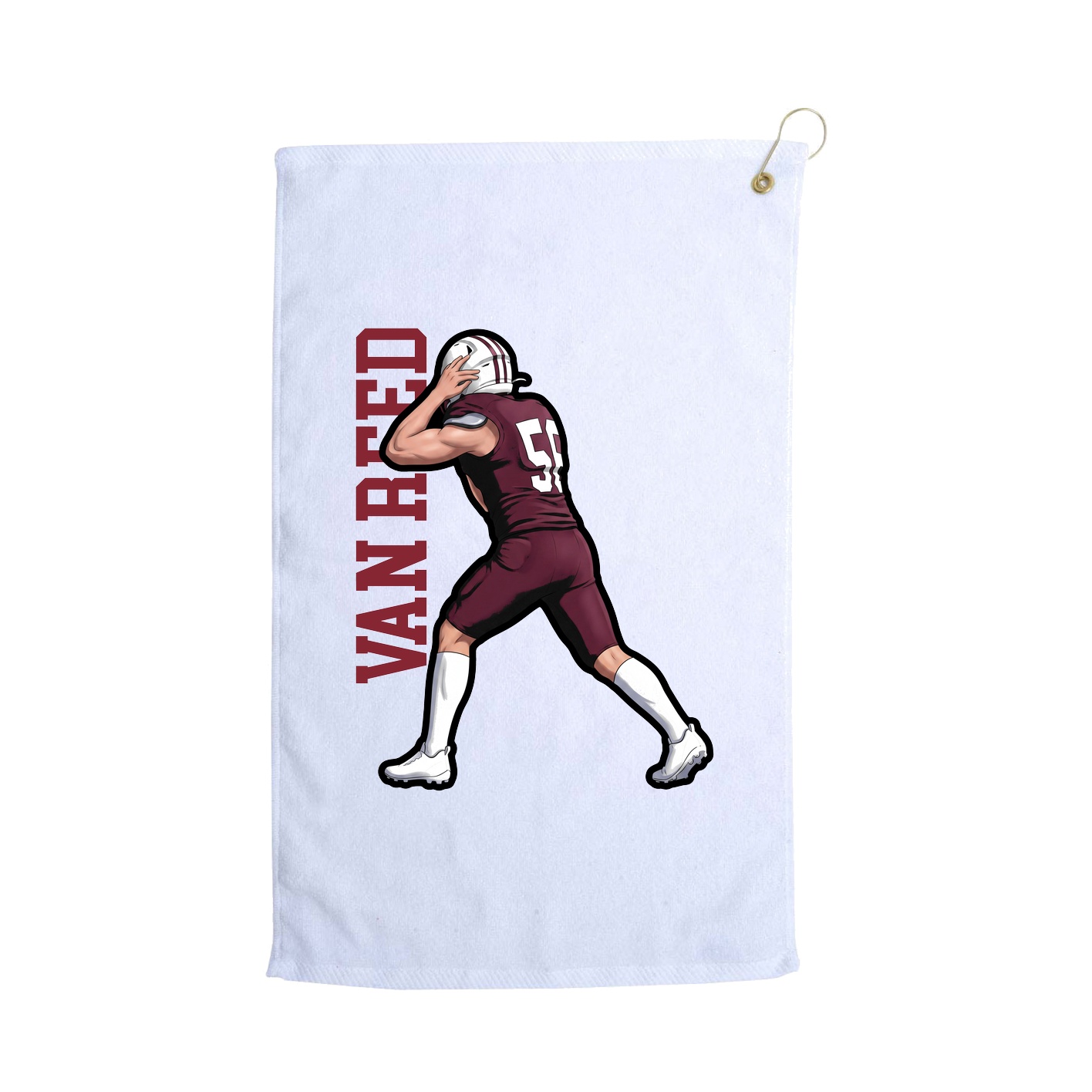 Golf Towel — Name Vertical in White