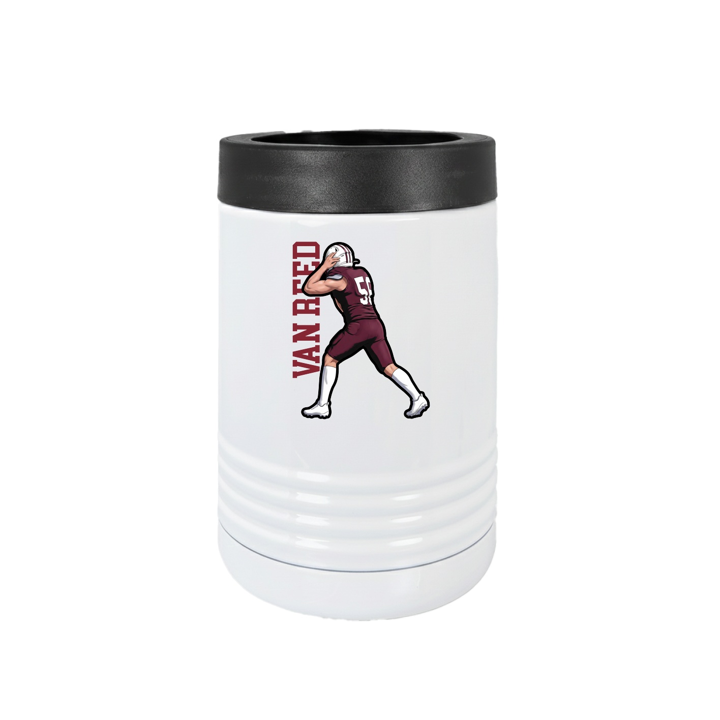 Beverage Holder — Name Vertical in White