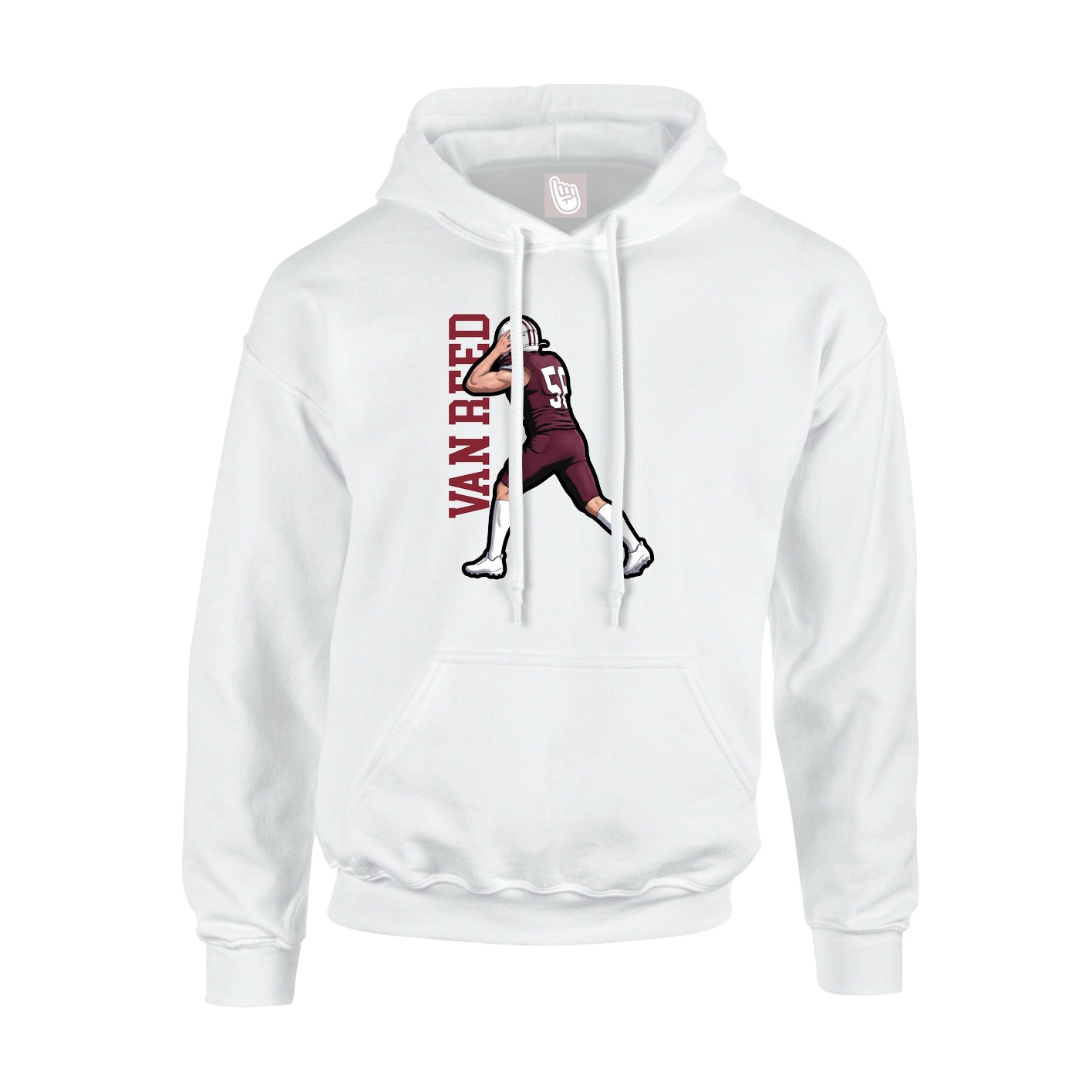 Youth Hoodie — Name Vertical in White
