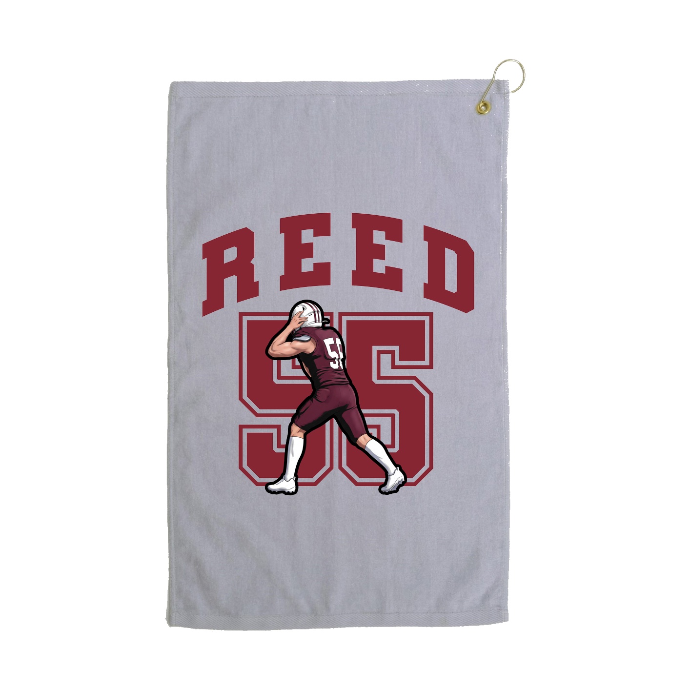 Golf Towel — Number in Grey
