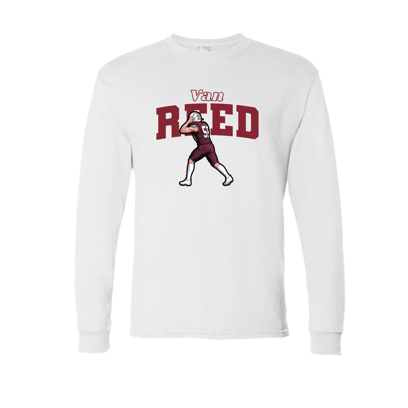 Long Sleeve Tee — Name Arch in White