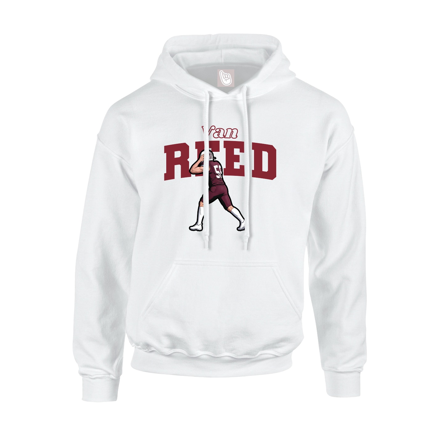 Hoodie — Name Arch in White