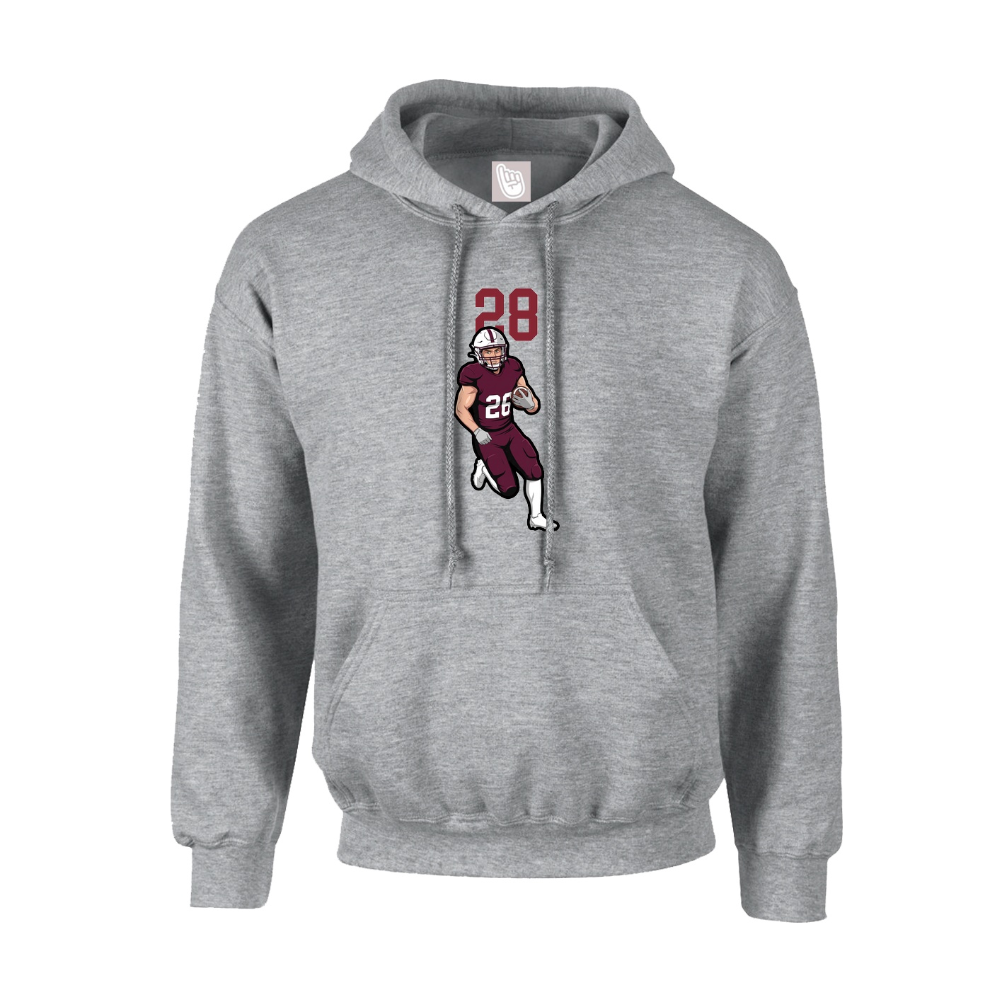 Youth Hoodie — Number Top in Grey