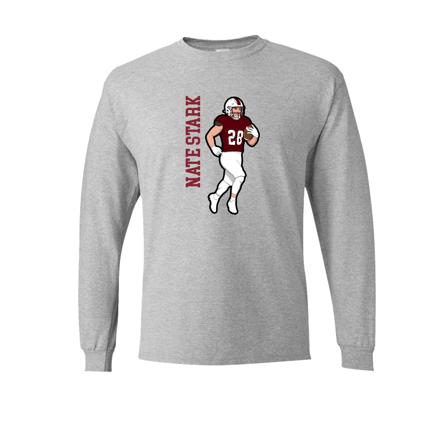 Long Sleeve Tee — Name Vertical in Grey