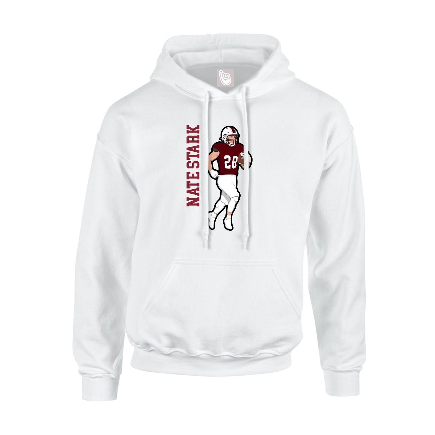 Hoodie — Name Vertical in White