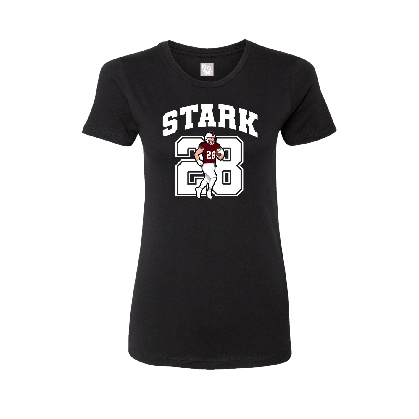 Fitted Women's Tee — Number in Black