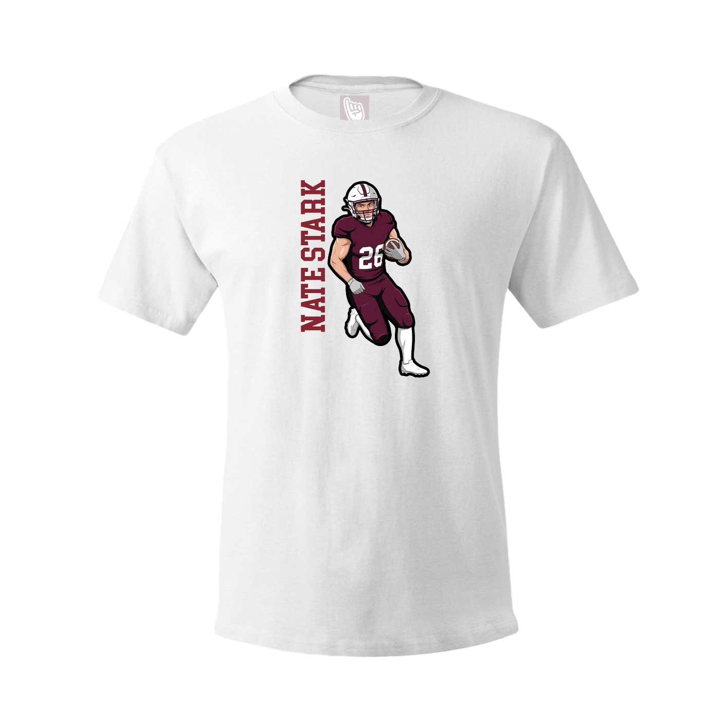 Youth Tee — Name Vertical in White