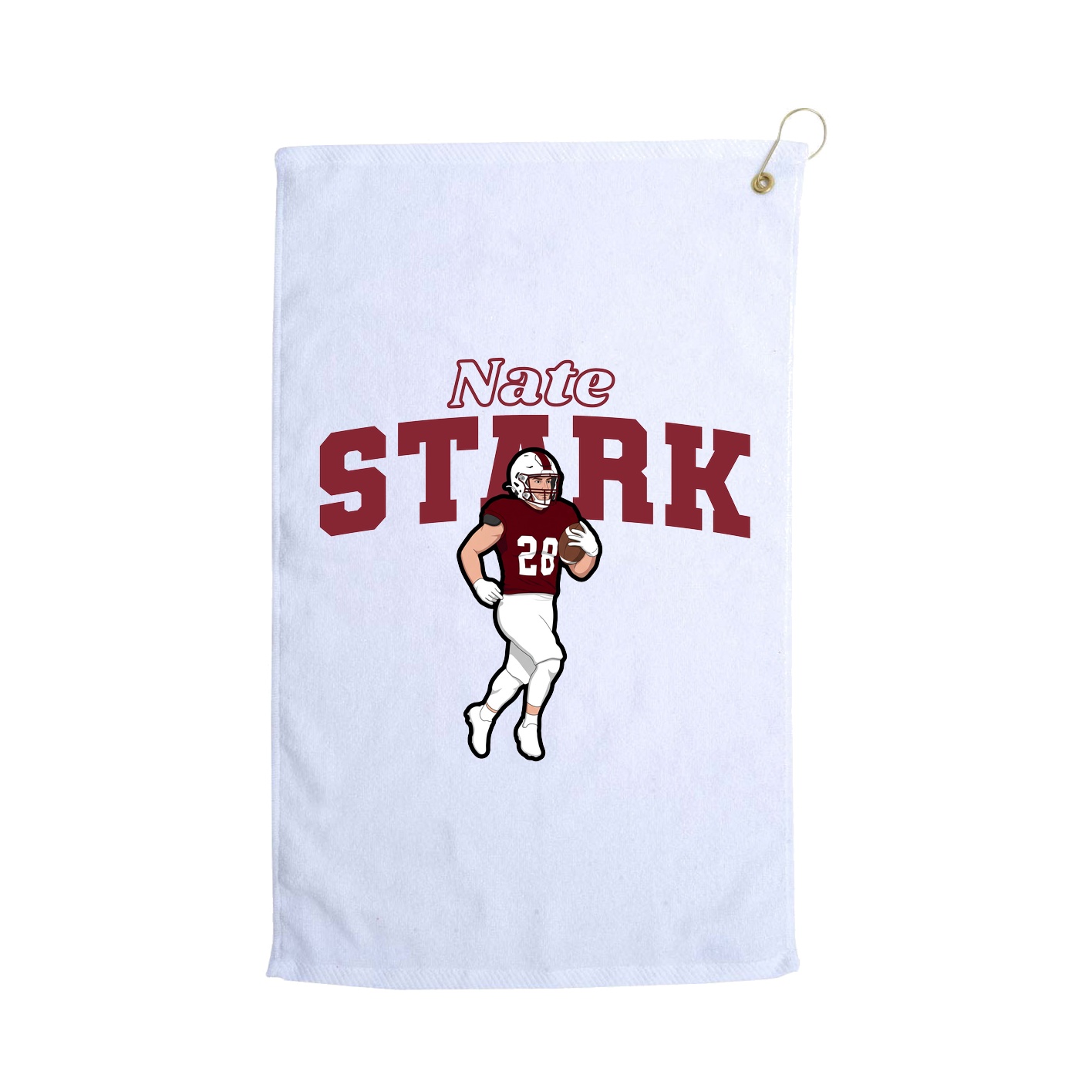 Golf Towel — Name Arch in White