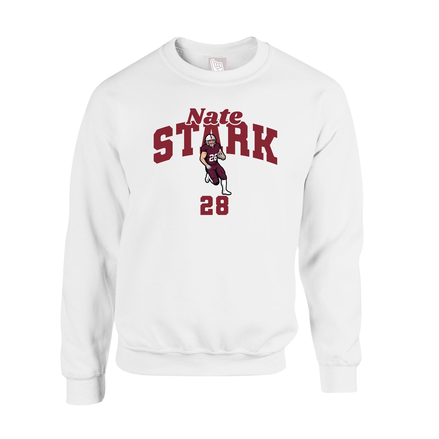 Fleece Crew — Signature Arch in White