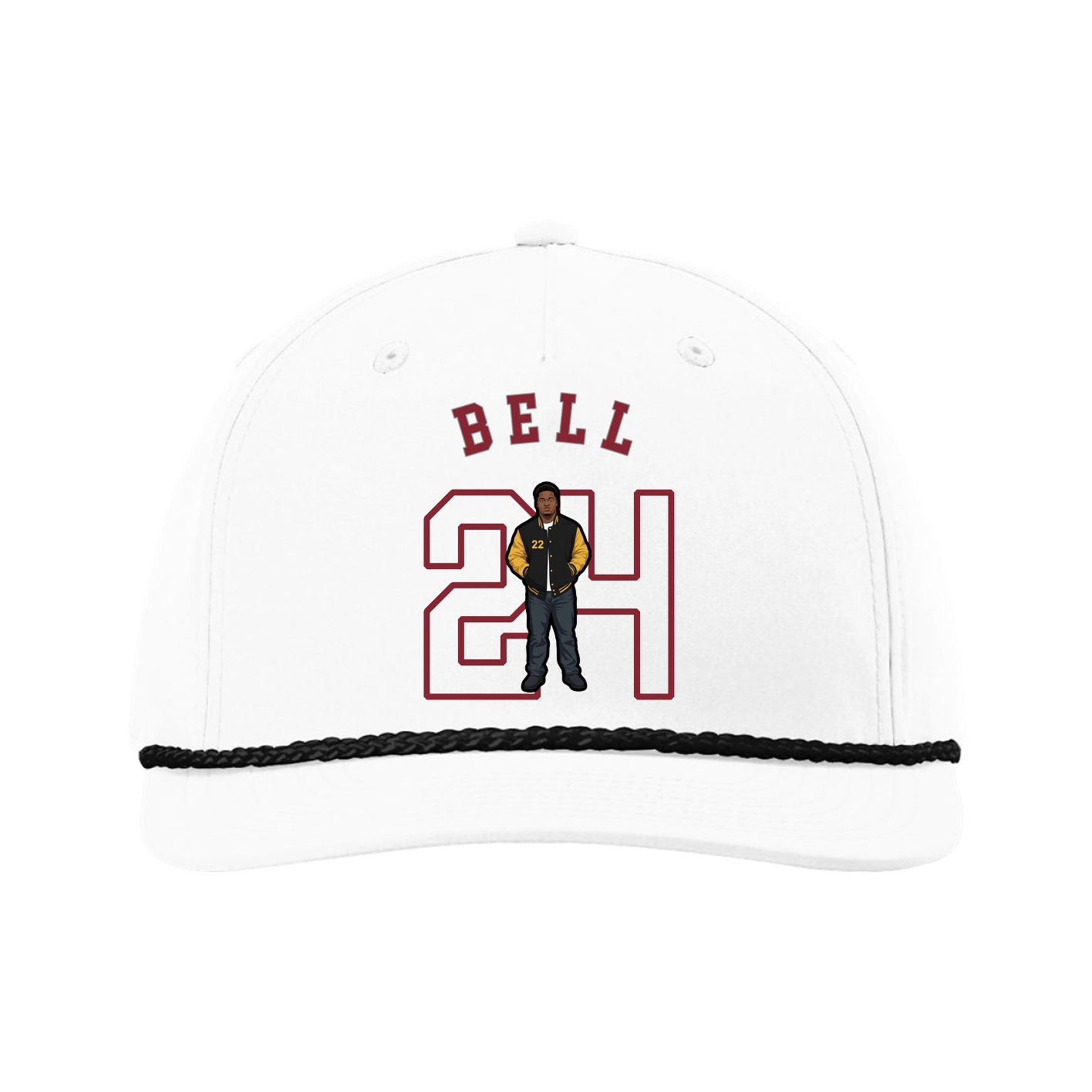 Five-Panel Classic Rope Cap — Shirsey Arch in White