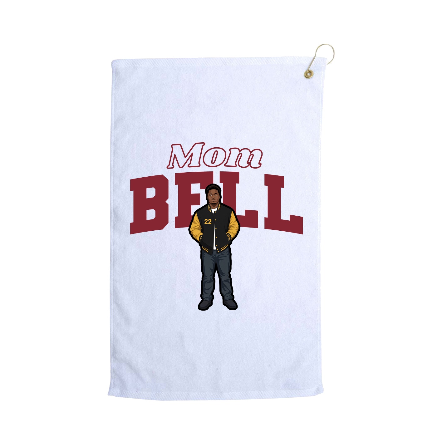 Golf Towel — Mothers Day Block in White