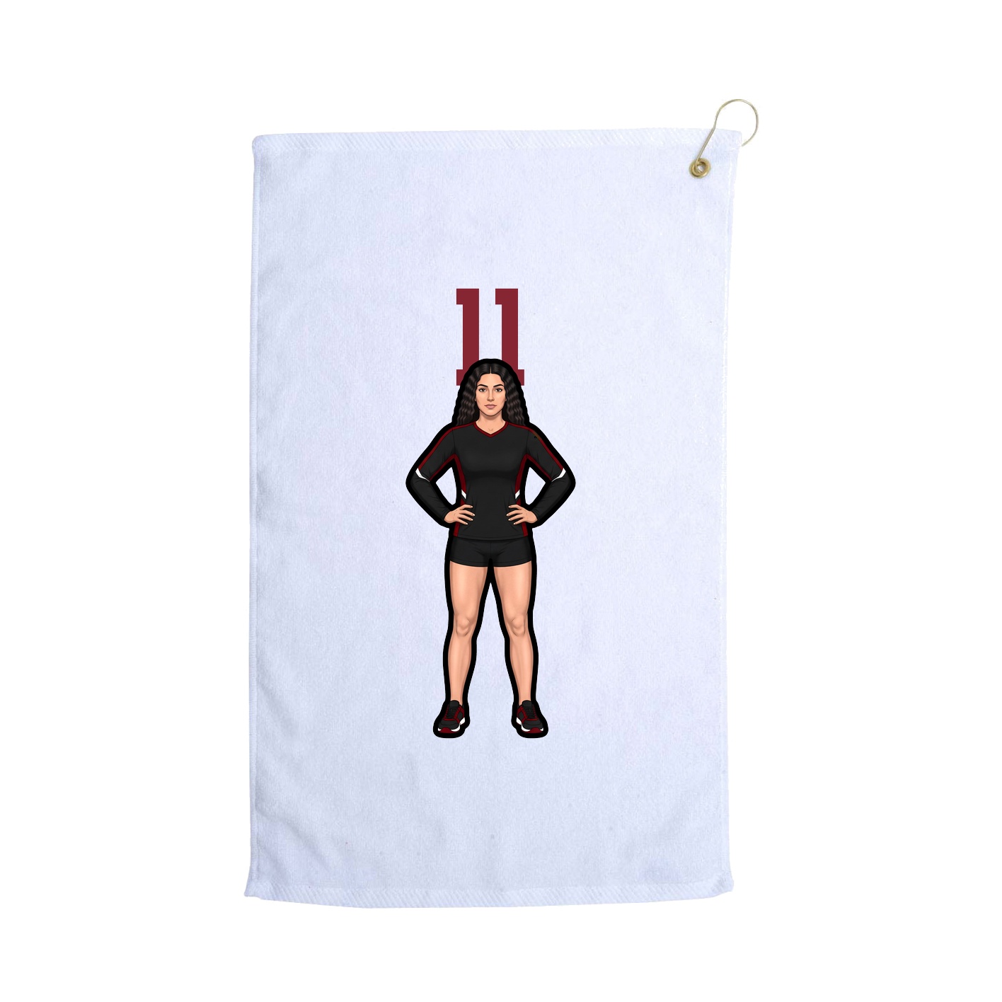 Golf Towel — Number Top in White