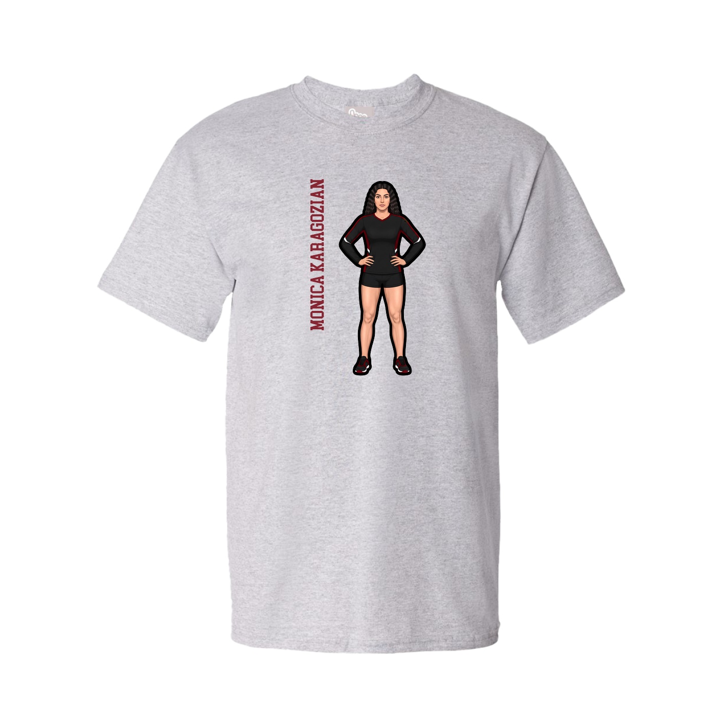 Youth Tee — Name Vertical in Grey