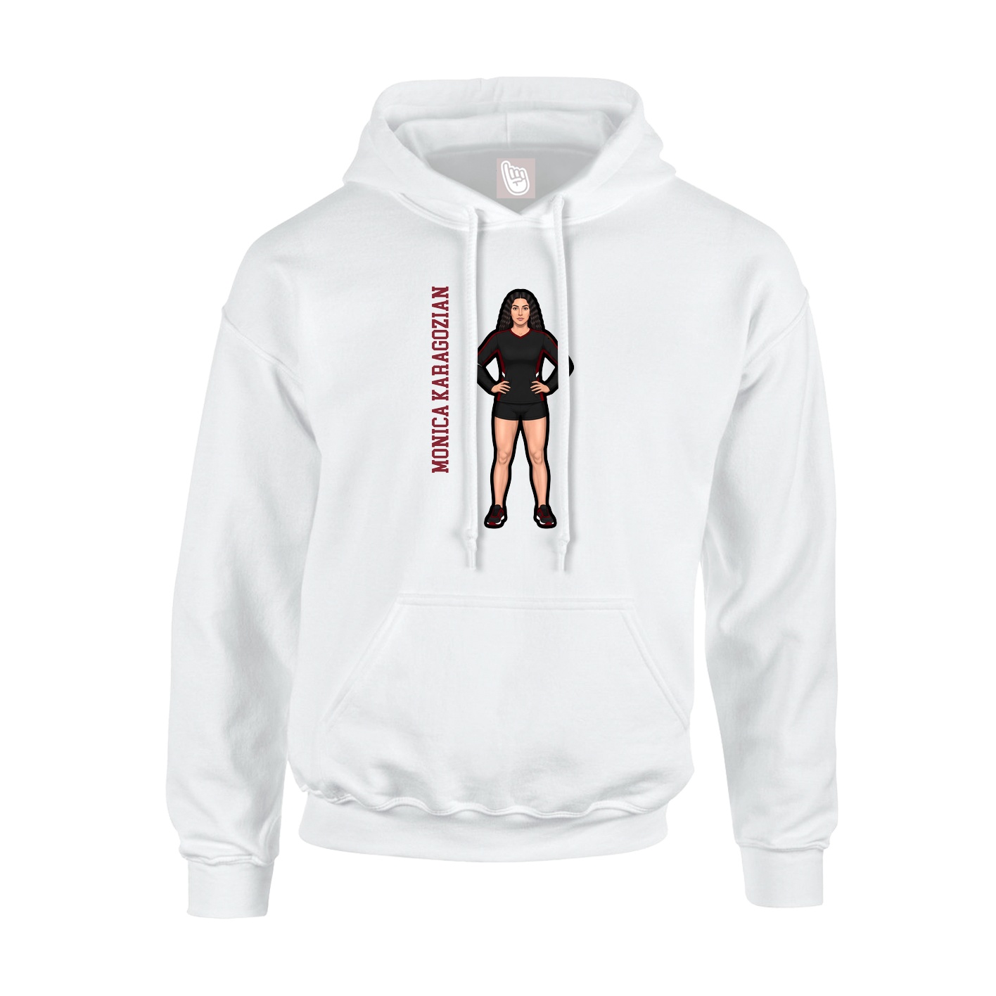 Youth Hoodie — Name Vertical in White