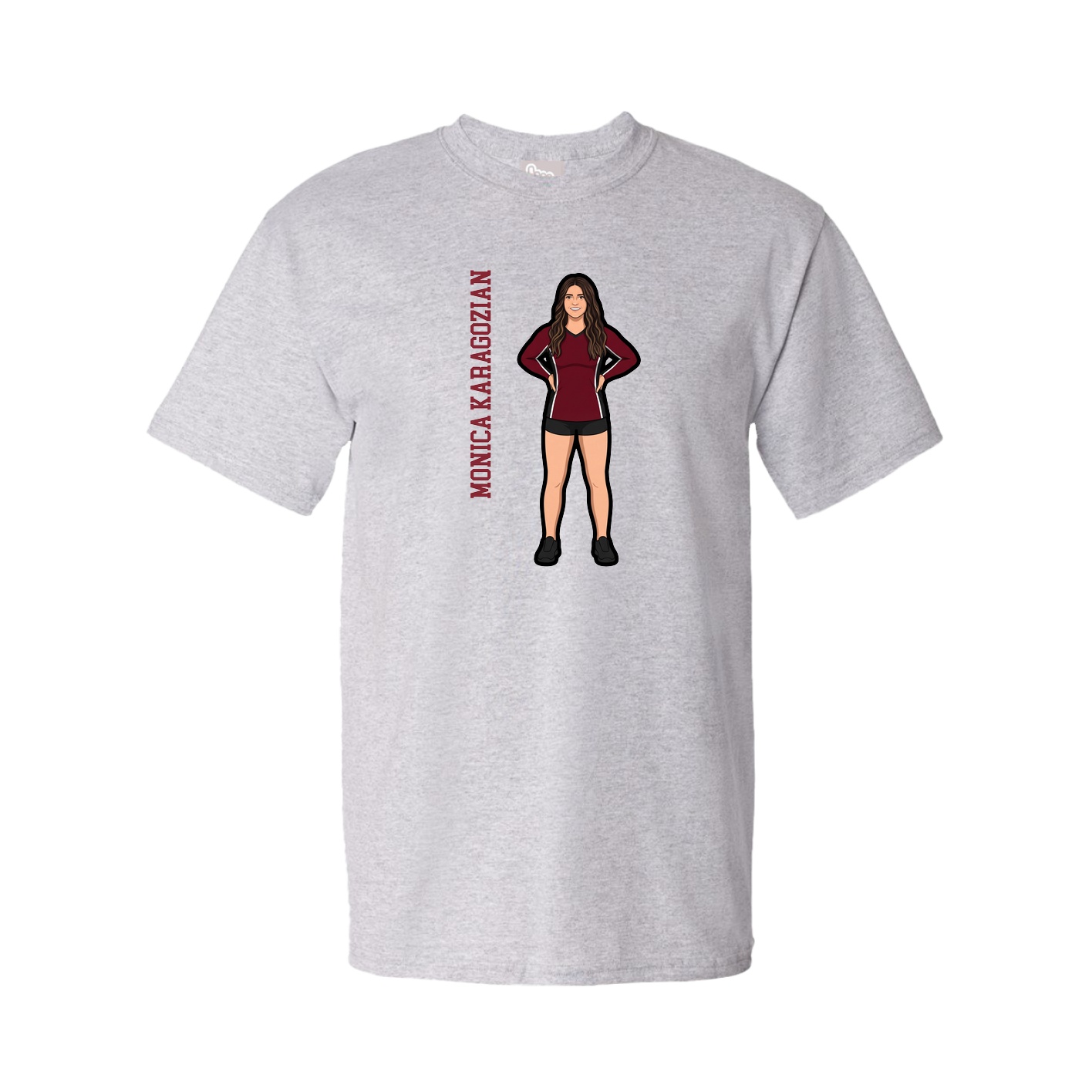 Tee — Name Vertical in Grey