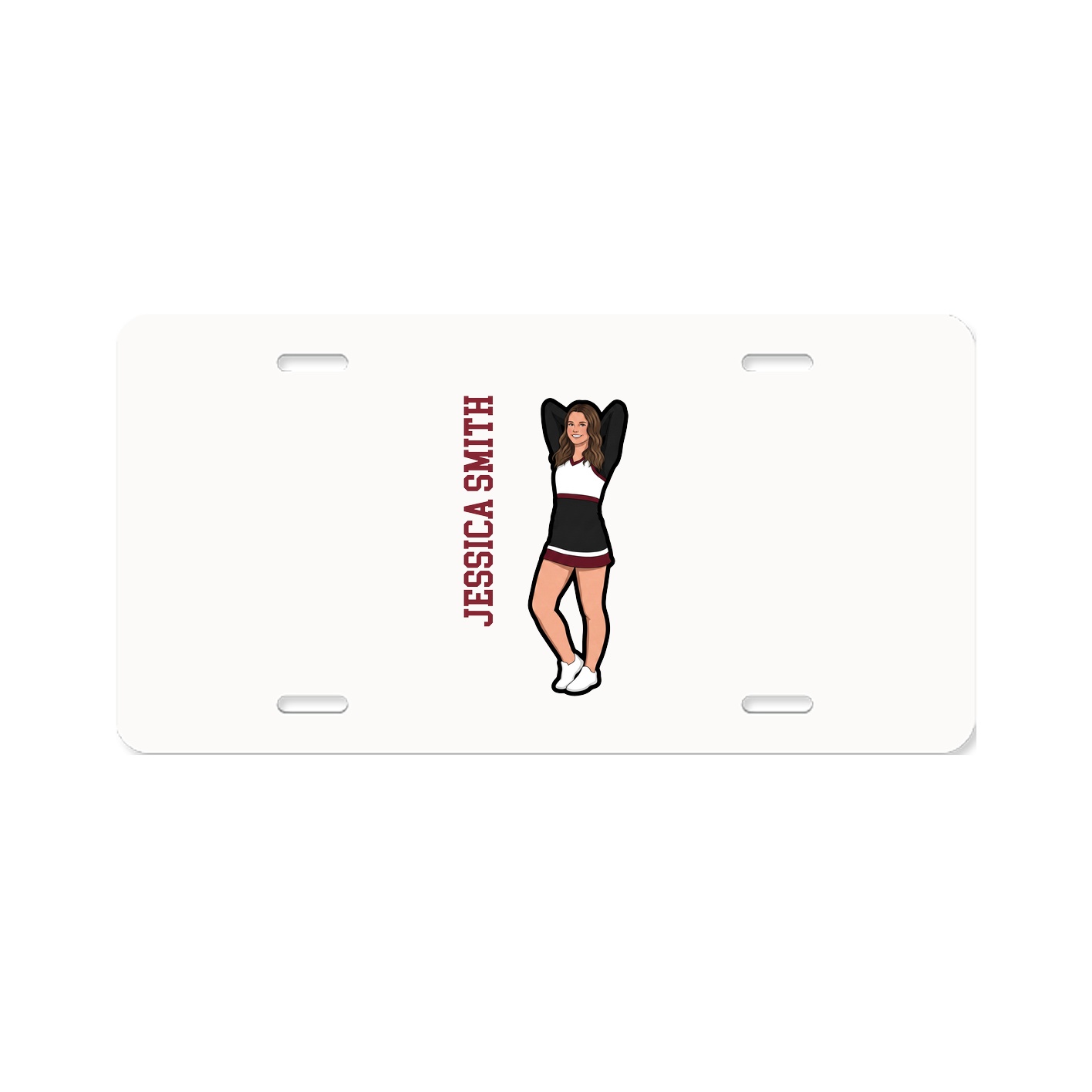 License Plate — Name Vertical in Classic