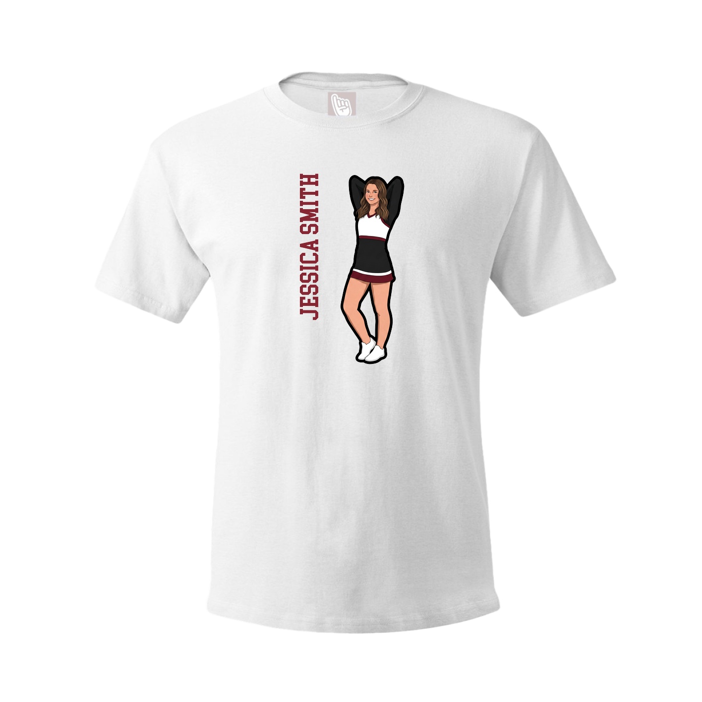 Tee — Name Vertical in White